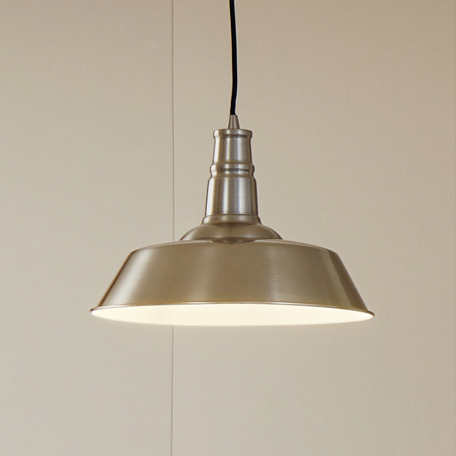 Laylan Závěsná Lampa Ø36 Nikel/Biela - Lindby