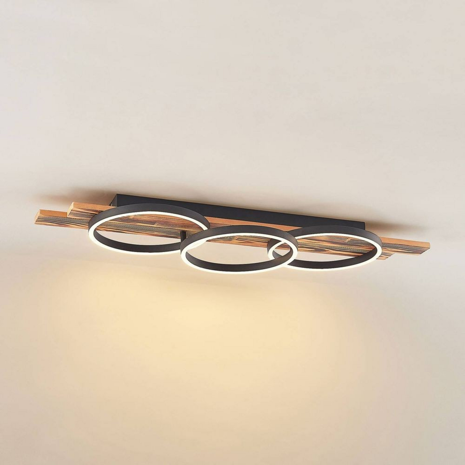 Sentoa LED Plafonieră L100 Light Wood/Black - Lindby