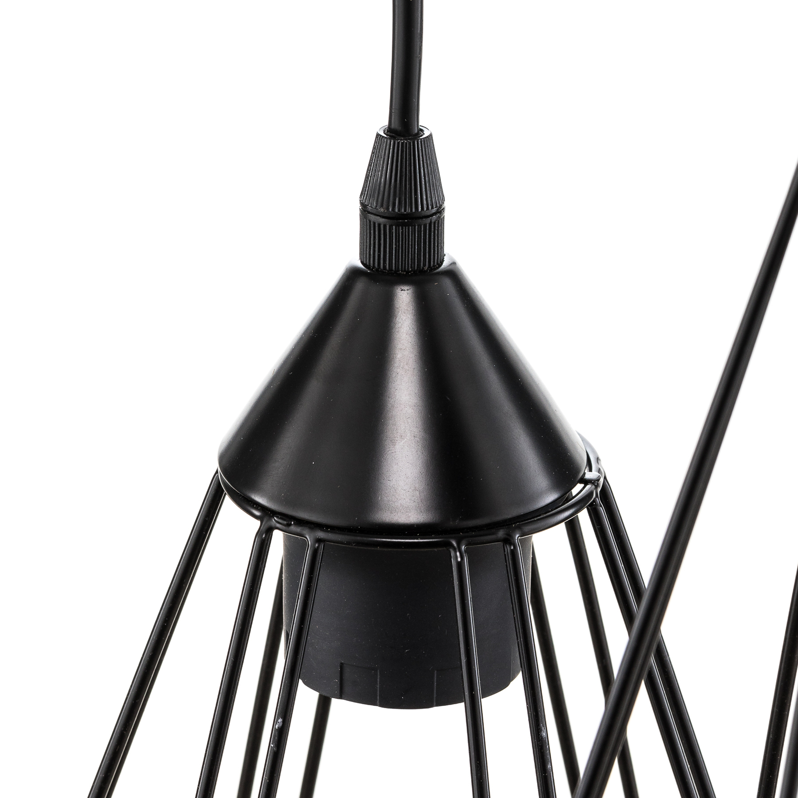 À 3 lampes - Suspension Tarbes noire style Vintage