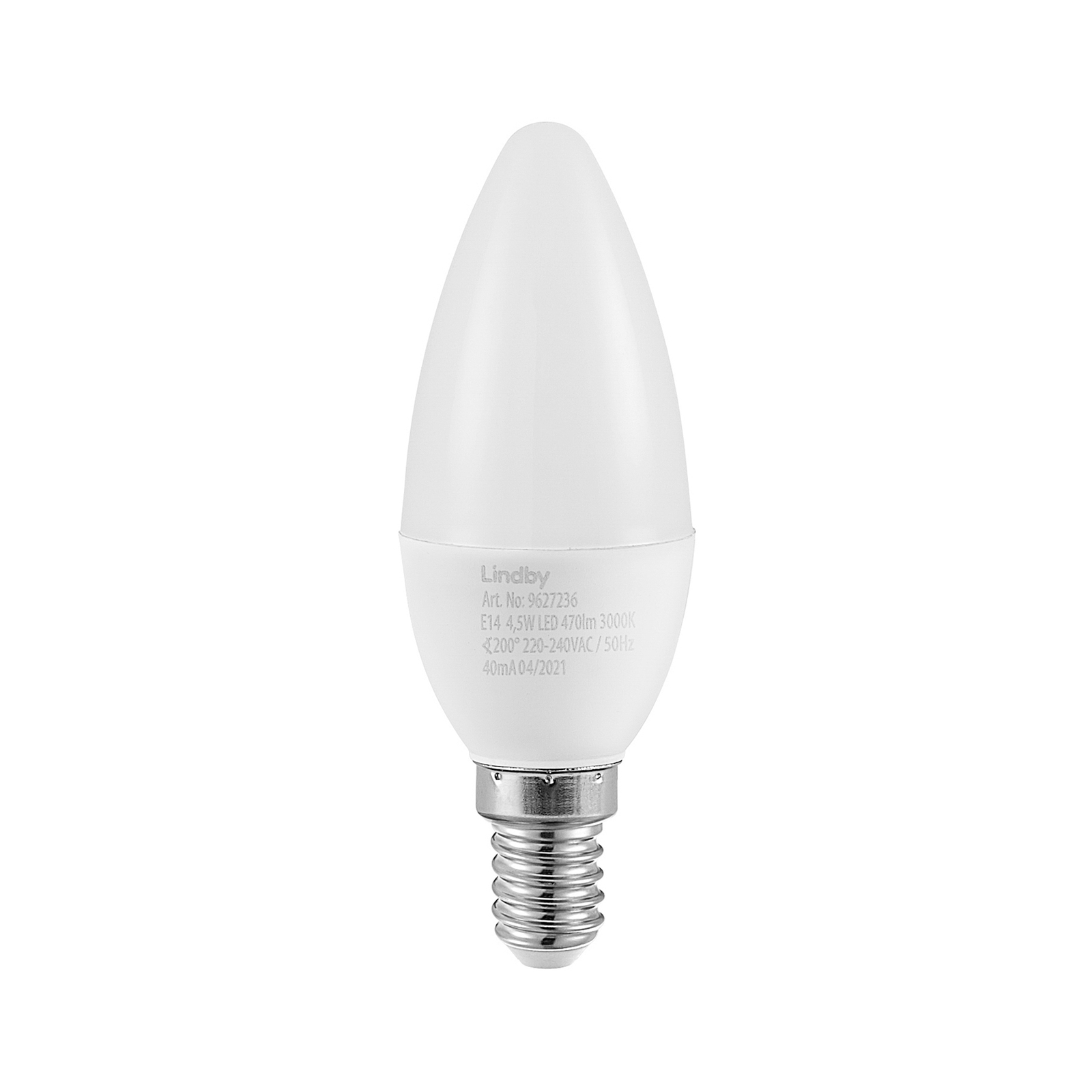 Lindby LED bulb E14 C35 4.5 W 3,000 K opal 2-pack