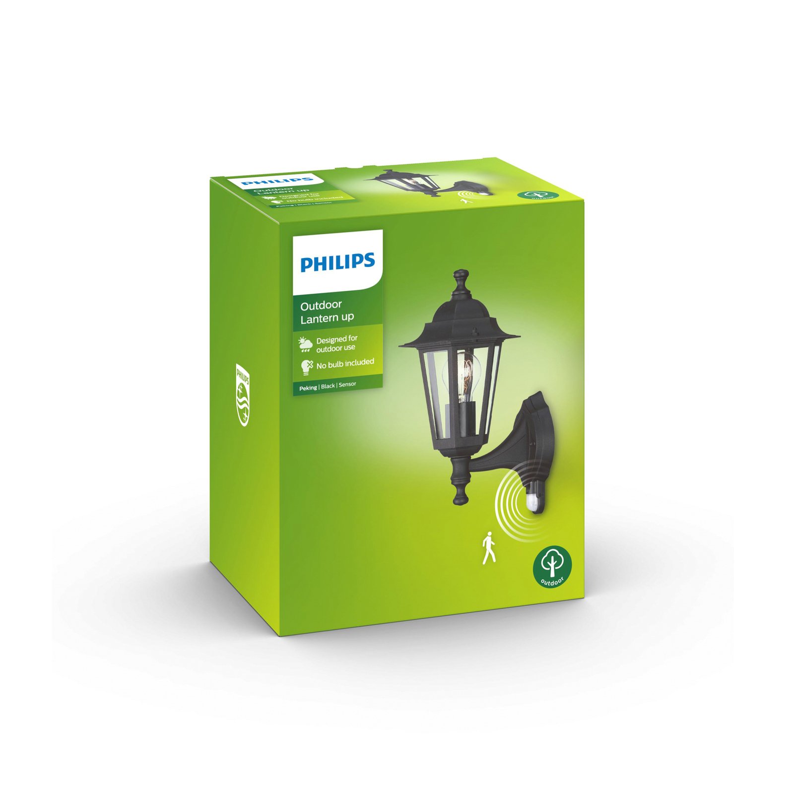 Peking Außenwandleuchte schwarz mit Sensor - Philips