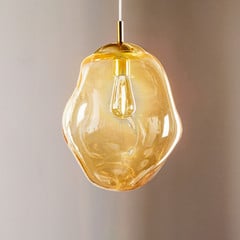 Lampa wisząca Sol, Ø 35 cm, czarny/bursztynowy
