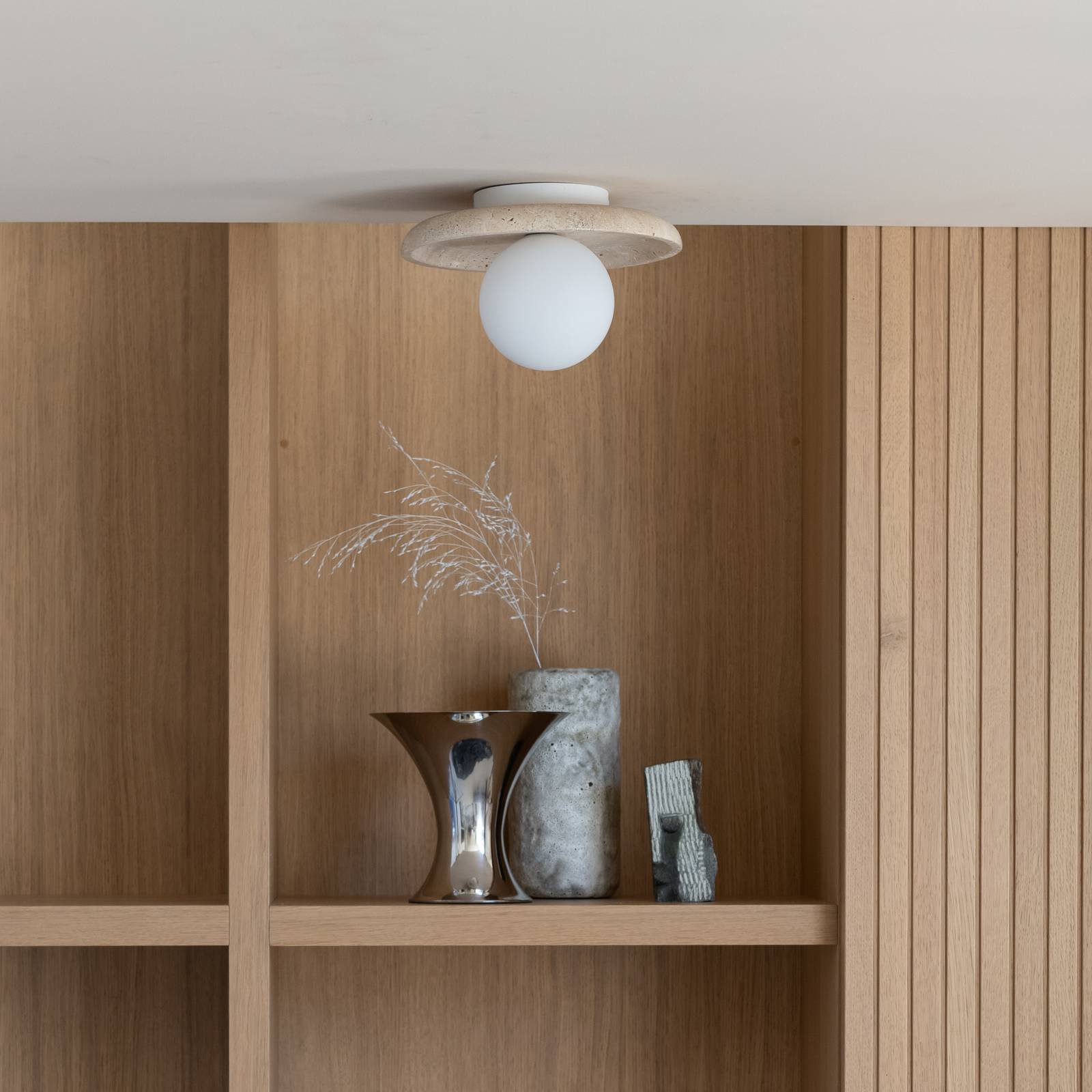 IT'S ABOUT ROMI – lampa sufitowa Tivoli, biała, Ø 25 cm, trawertyn