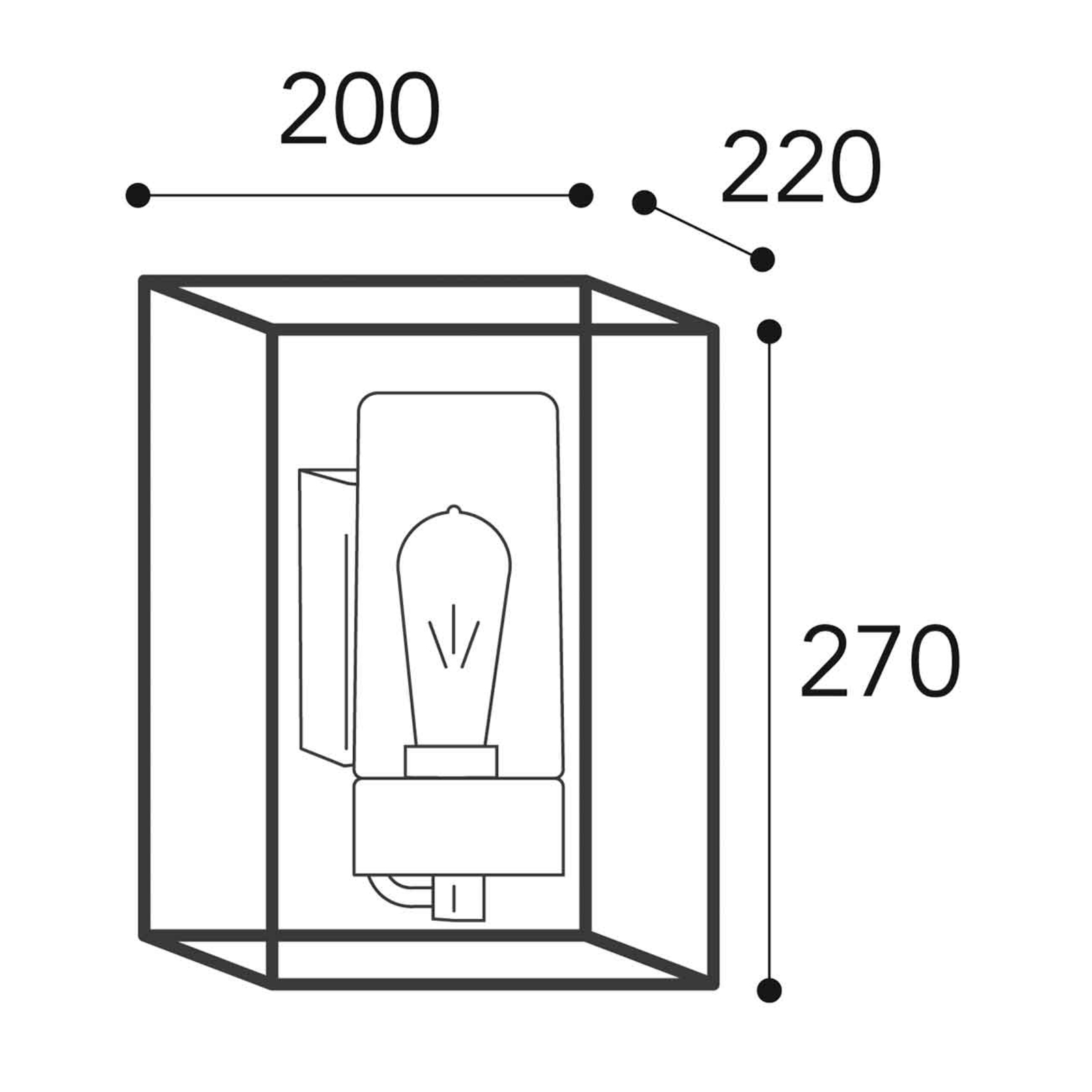 Utomhusvägglampa Cubic³ 3363 antik mässing