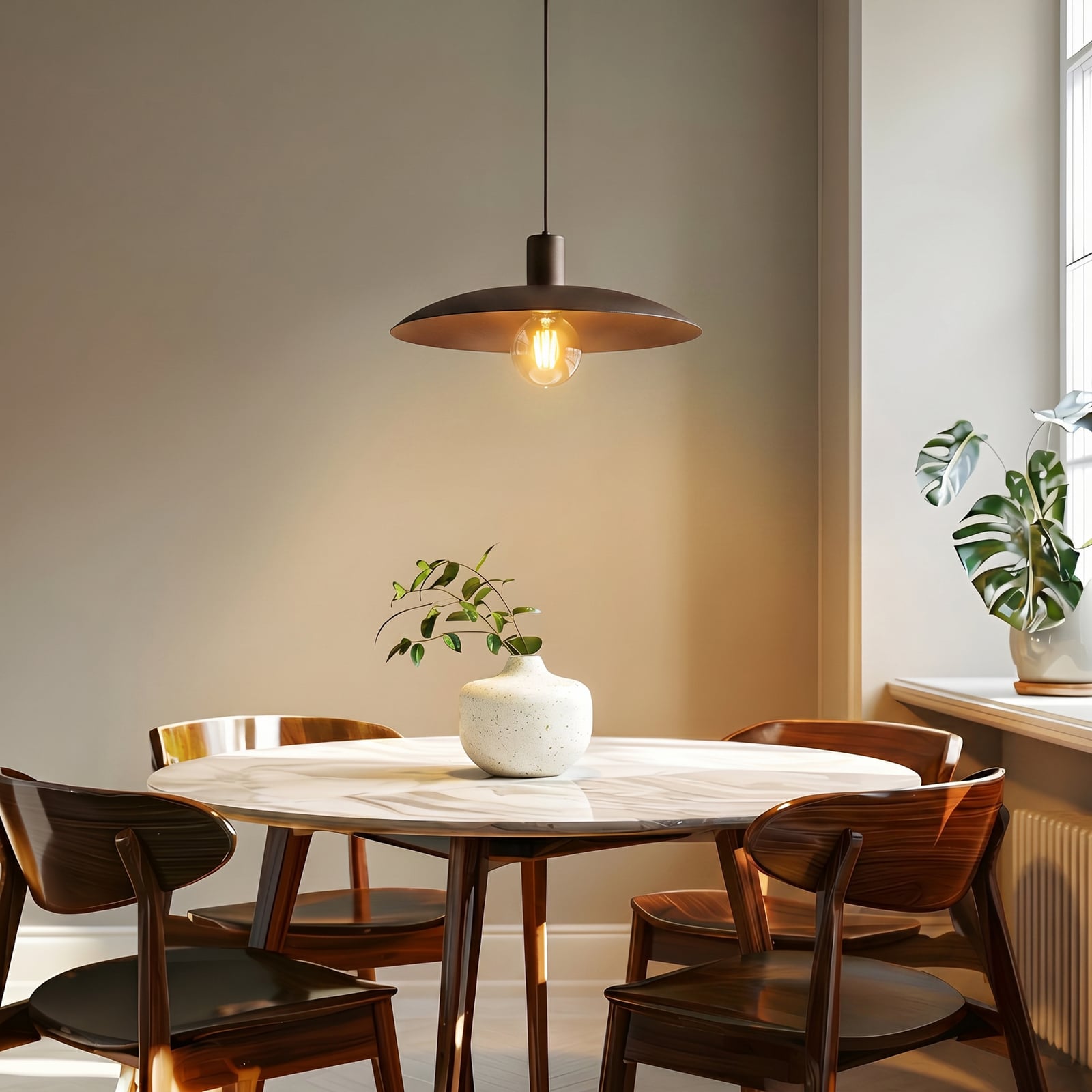 Suspension Astra, marron, métal, Ø 41 cm, E27