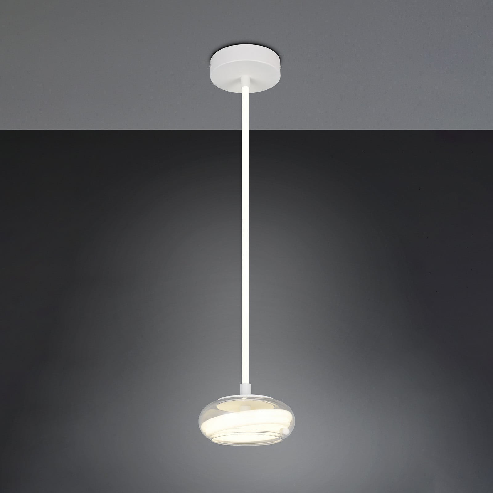 Trio Lighting Lampă suspendată LED Tarsia alb mat Ø 21 cm sticlă - Camera de zi / sufragerie - Modern