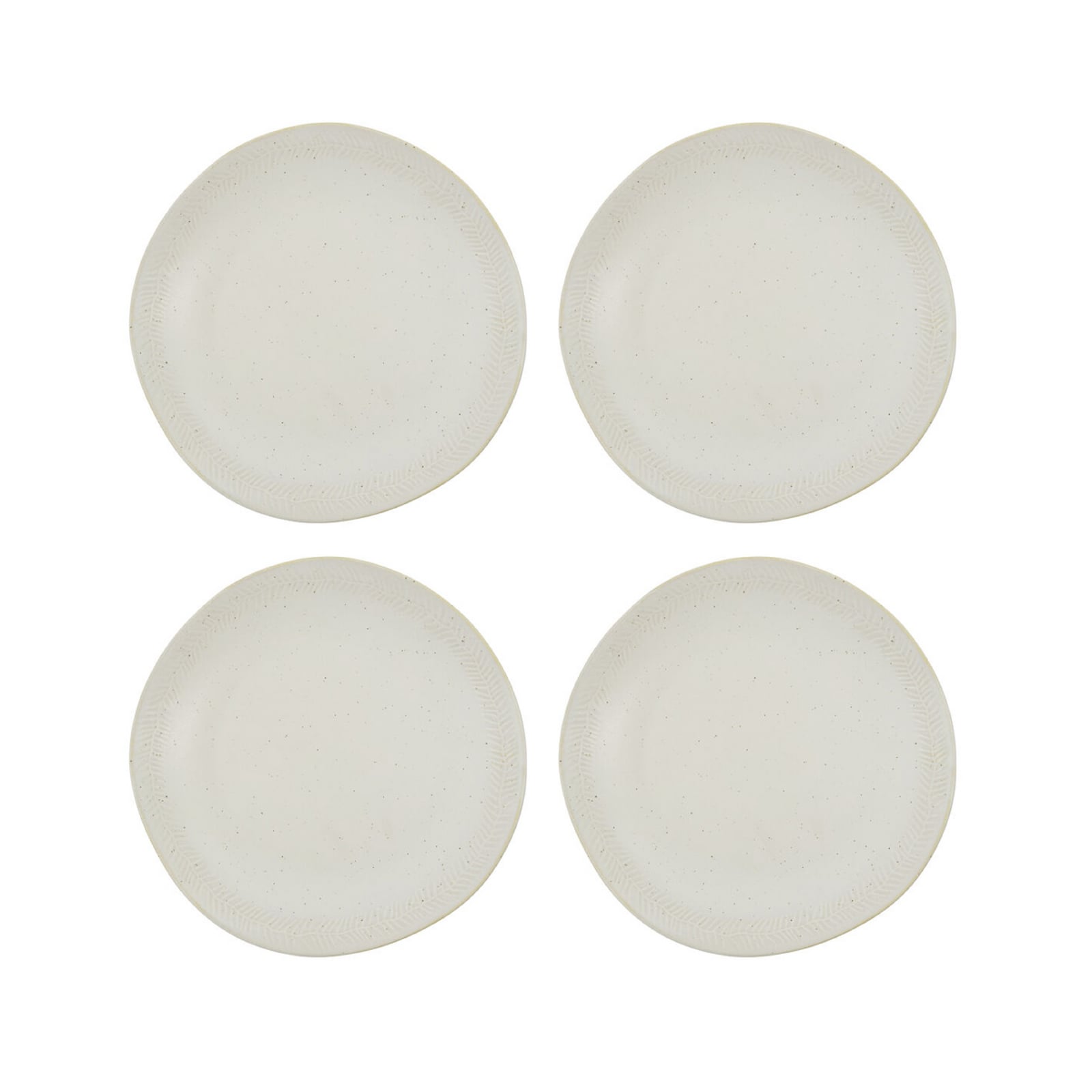 Assiettes de service, lot de 4, Ø 26,5 cm, grès, crème - House Doctor
