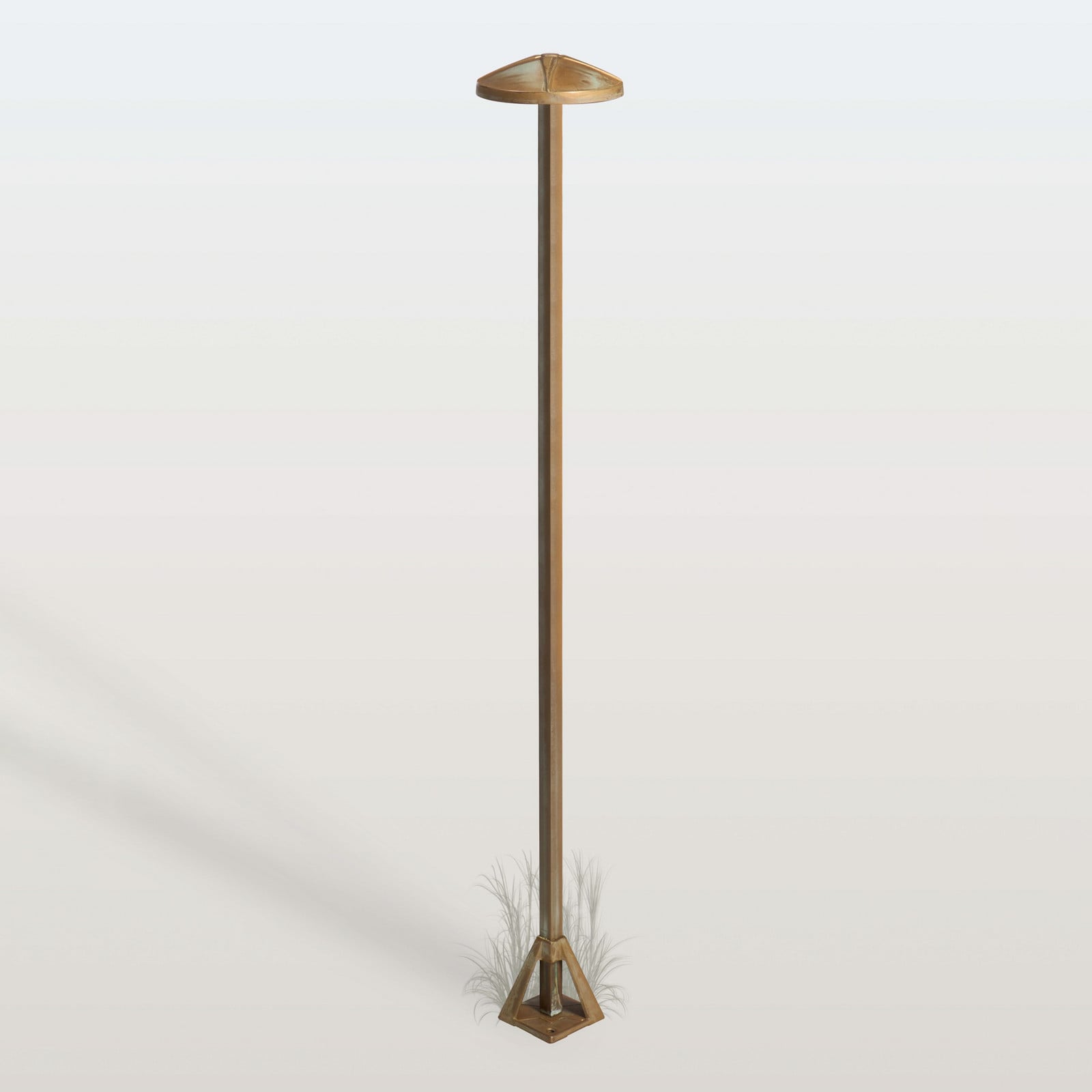 Moretti Luce LED-ulična svetilka Aura Disk, višina 100 cm, starinsko medenina, IP65 - Podeželska hiša / Rustikalna - starinski medenina