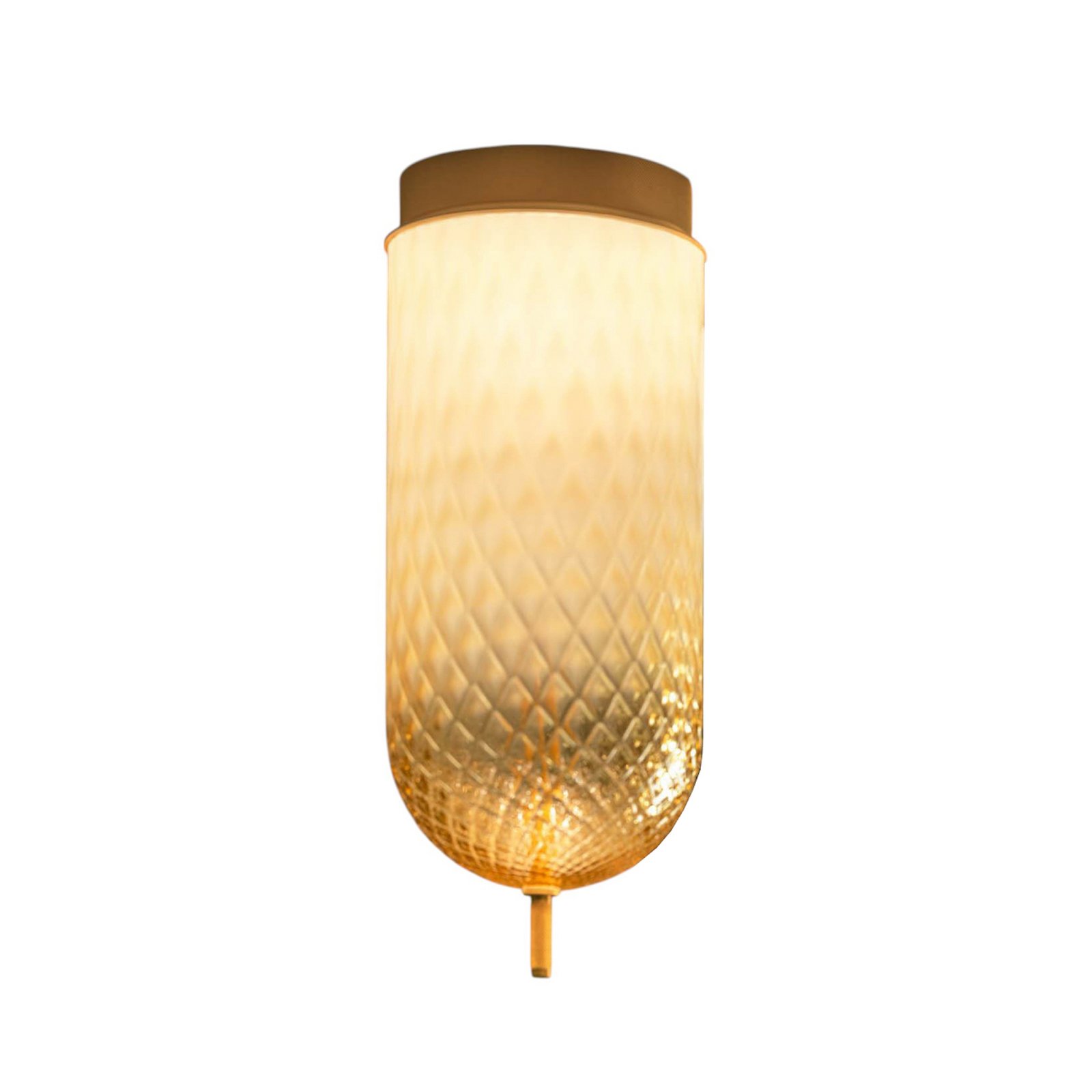 OLEV LED-Deckenlampe Curuba, amber, Glas, Höhe 40 cm 2.700 K