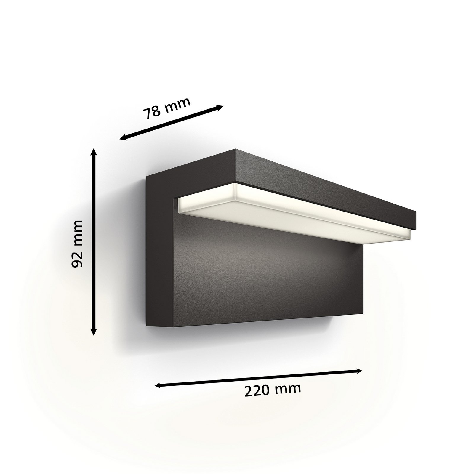 Philips LED лампа за външна стена Bustan UE, комплект от 2 броя, 2700 K