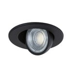 Foco empotrable Paulmann Zina, negro, 9 cm, IP65, orientable, atenuable por CCT