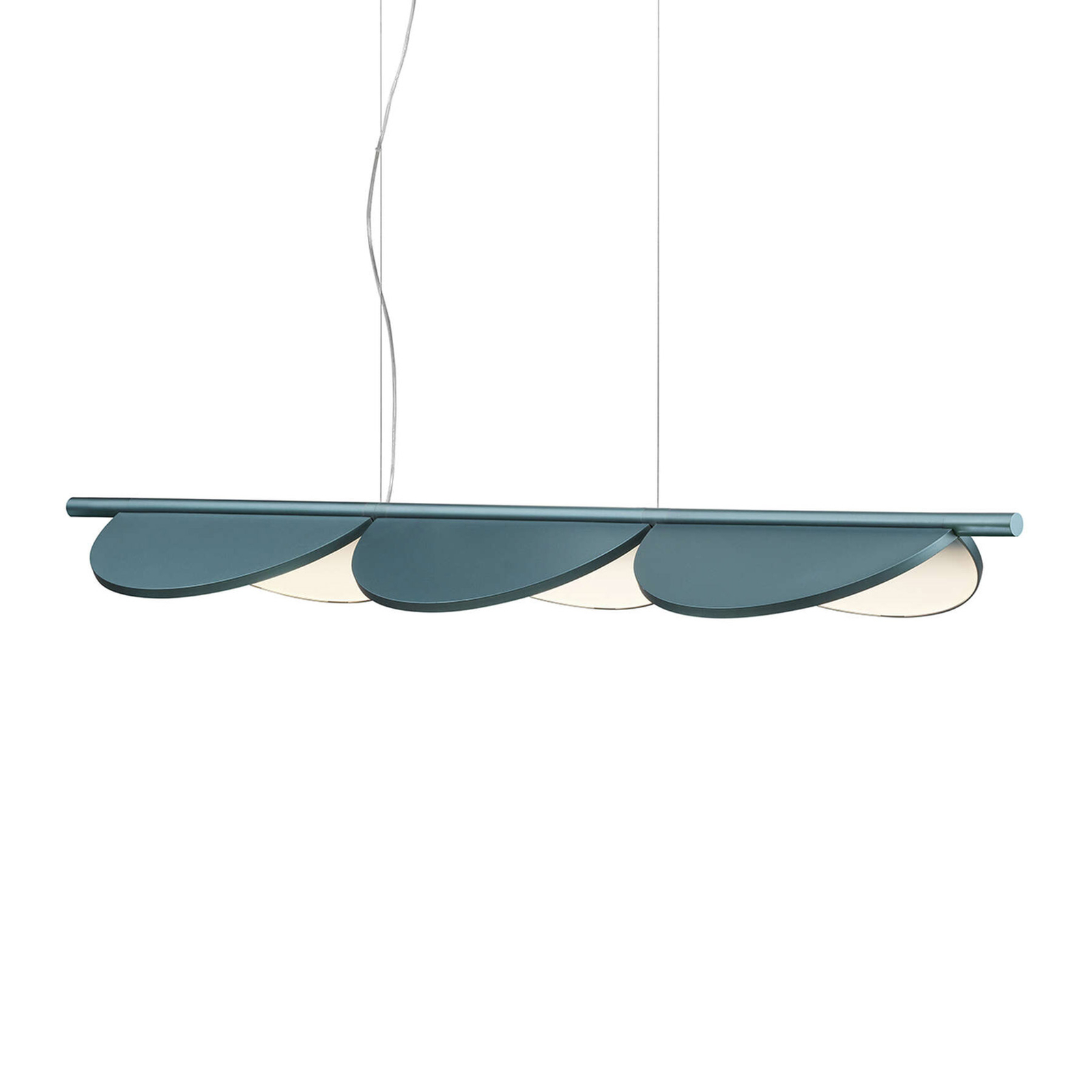 FLOS Almendra Linear LED-Hängelampe 3fl, blau