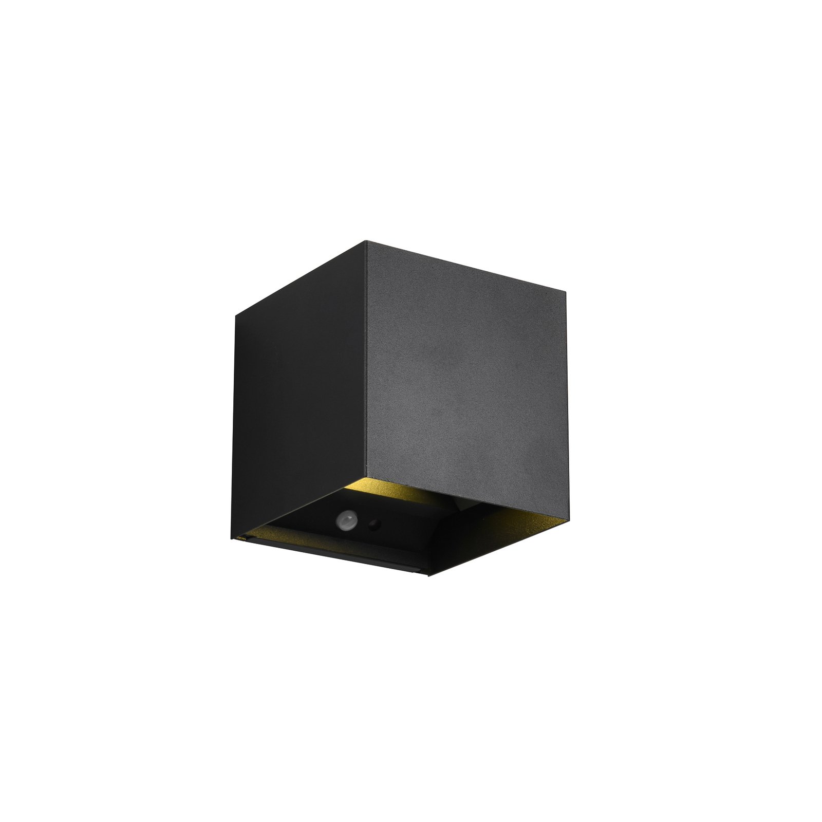 Aplique para exterior recargable LED Talent, negro, ancho 10 cm Sensor