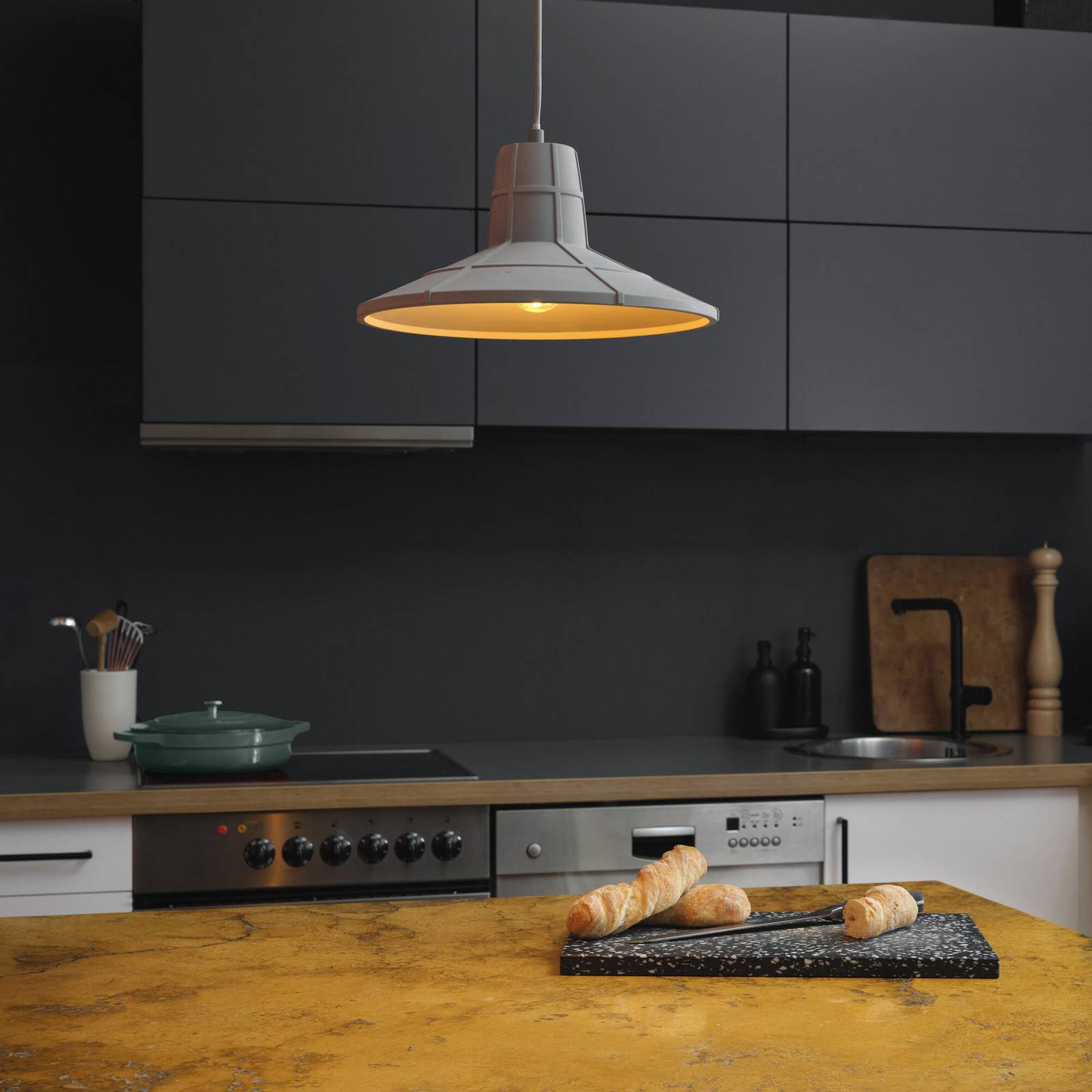 OSRAM Hängelampe CONCRETE SALA, grau, Ø 32 cm, Beton, E27 günstig online kaufen