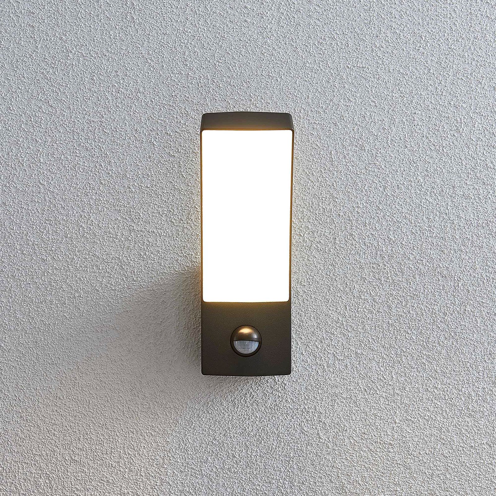 LED-Außenwandlampe Ilvita, anthrazit, mit Sensor