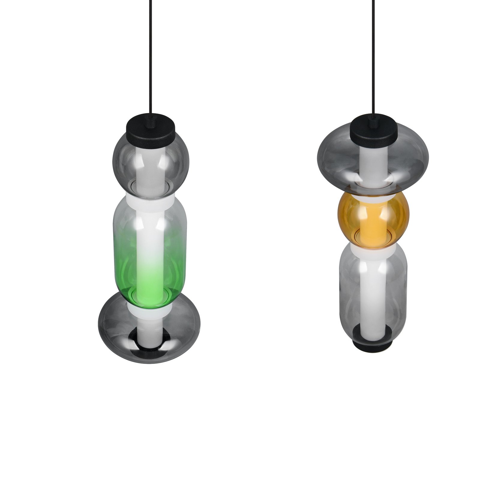 LED lógó lámpa Minerva, hossza 100 cm, színes, üveg, CCT dimmelhető LED lógó lámpa Minerva, hossza 100 cm, színes, üveg, CCT dimmelhető