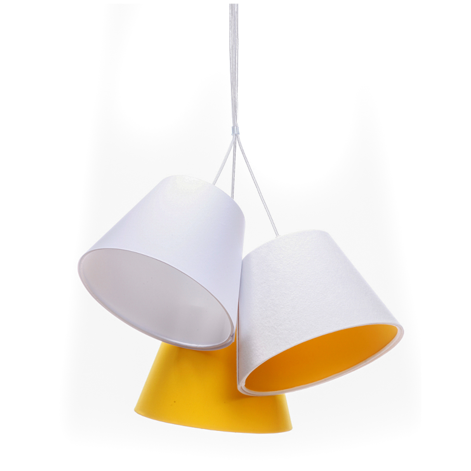 Lampada a sospensione Zsofia 3 luci bianco/arancio