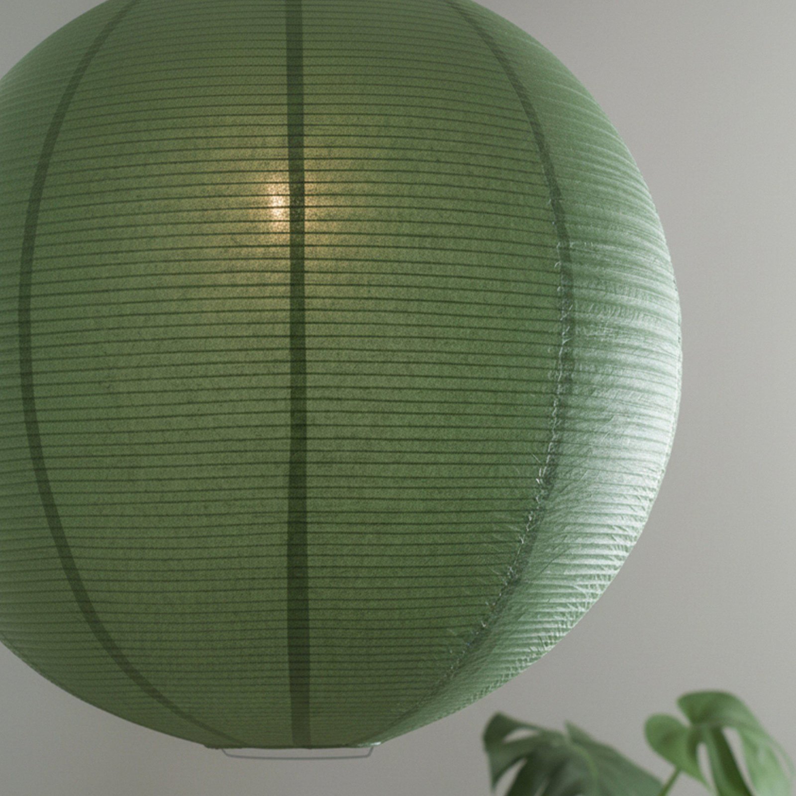Haru pendant light, green, Ø 50 cm, paper, E27, white cable Haru pendant light, green, Ø 50 cm, paper, E27, white cable
