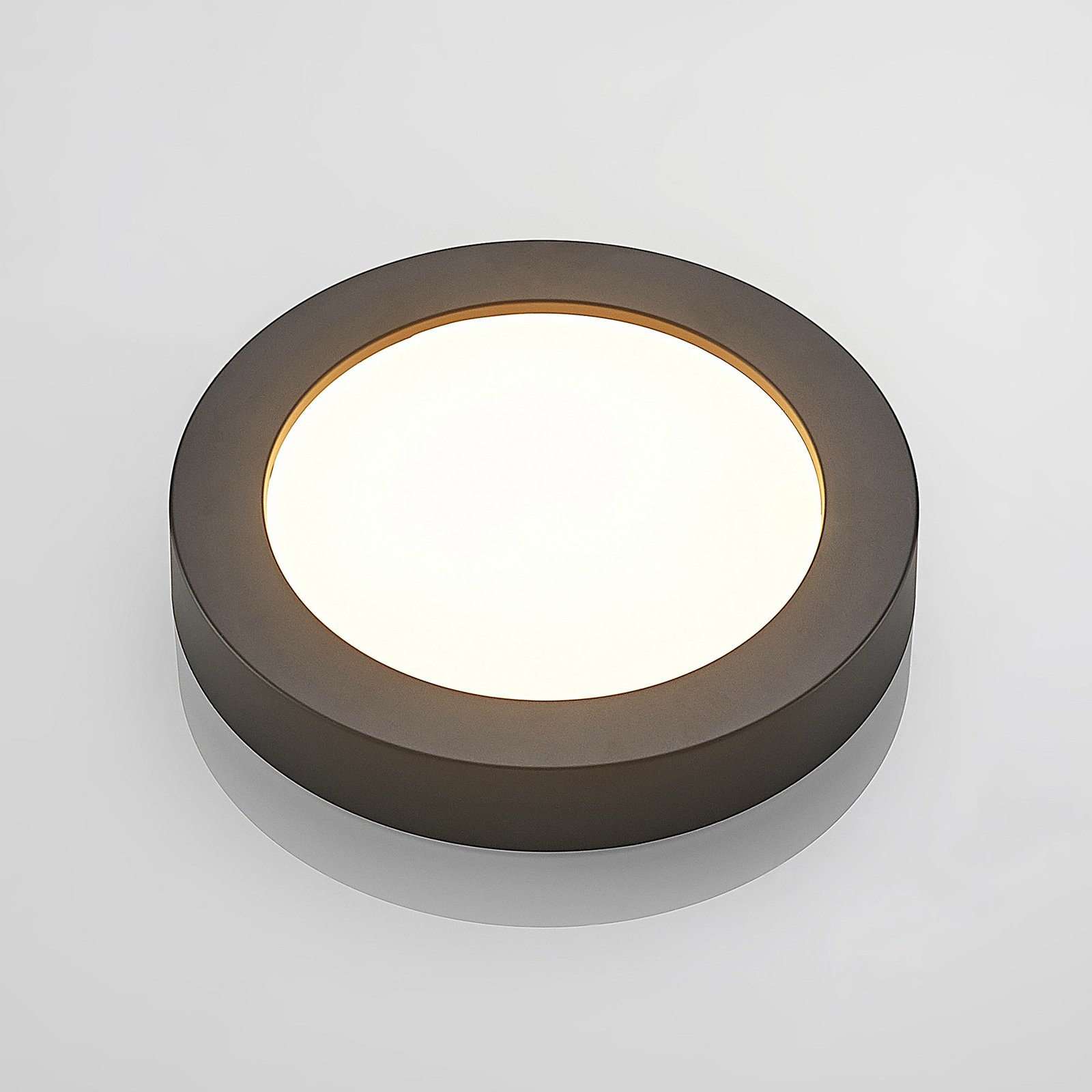 Lampa sufitowa LED Prios Edwina, czarna, CCT, 22,6 cm