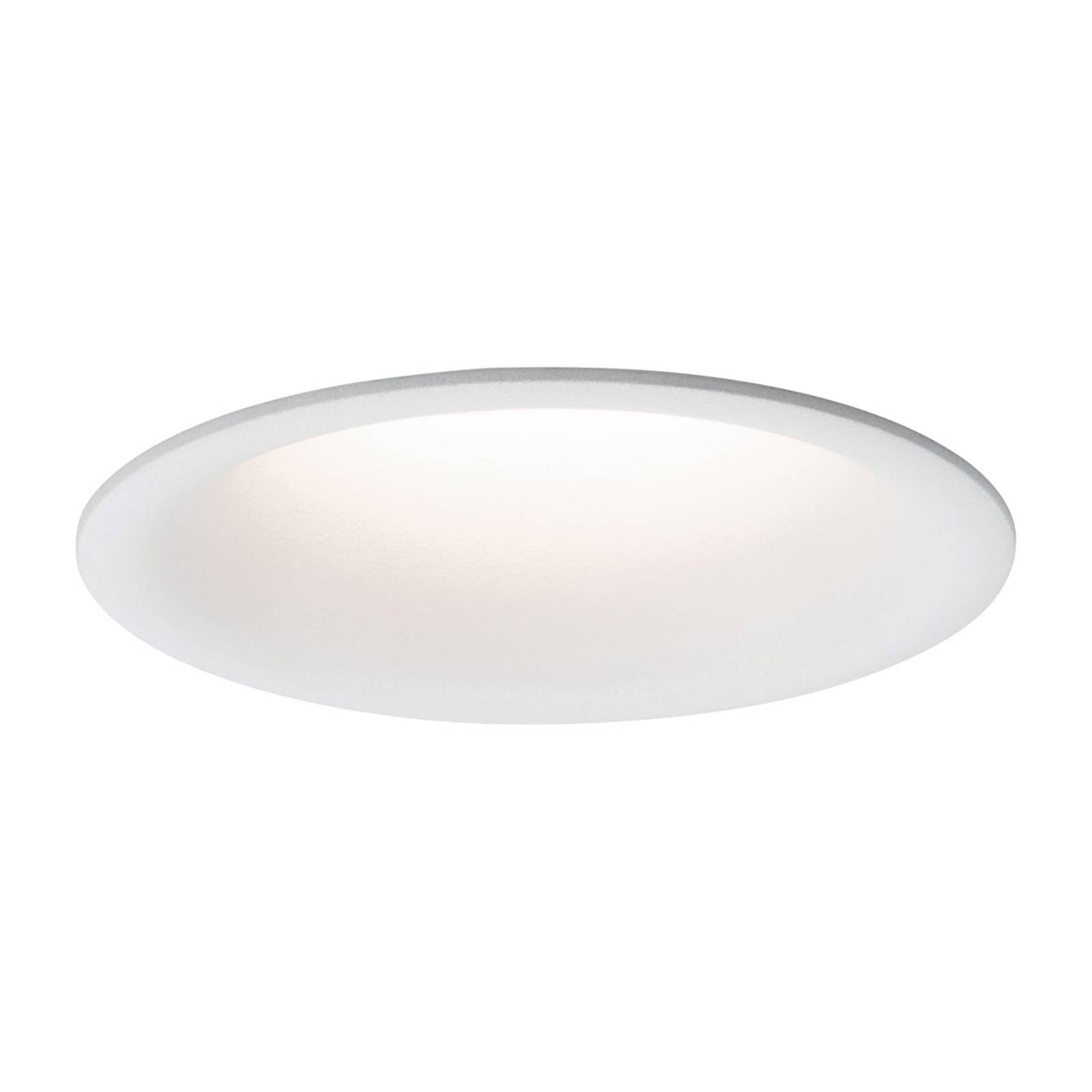 Paulmann LED Einbauleuchte Cymbal 6,8W 2700K Weiß matt | Dimmbar, IP44 für Deckenmontage, warmweiß 2700K, 430lm, minimalistisch