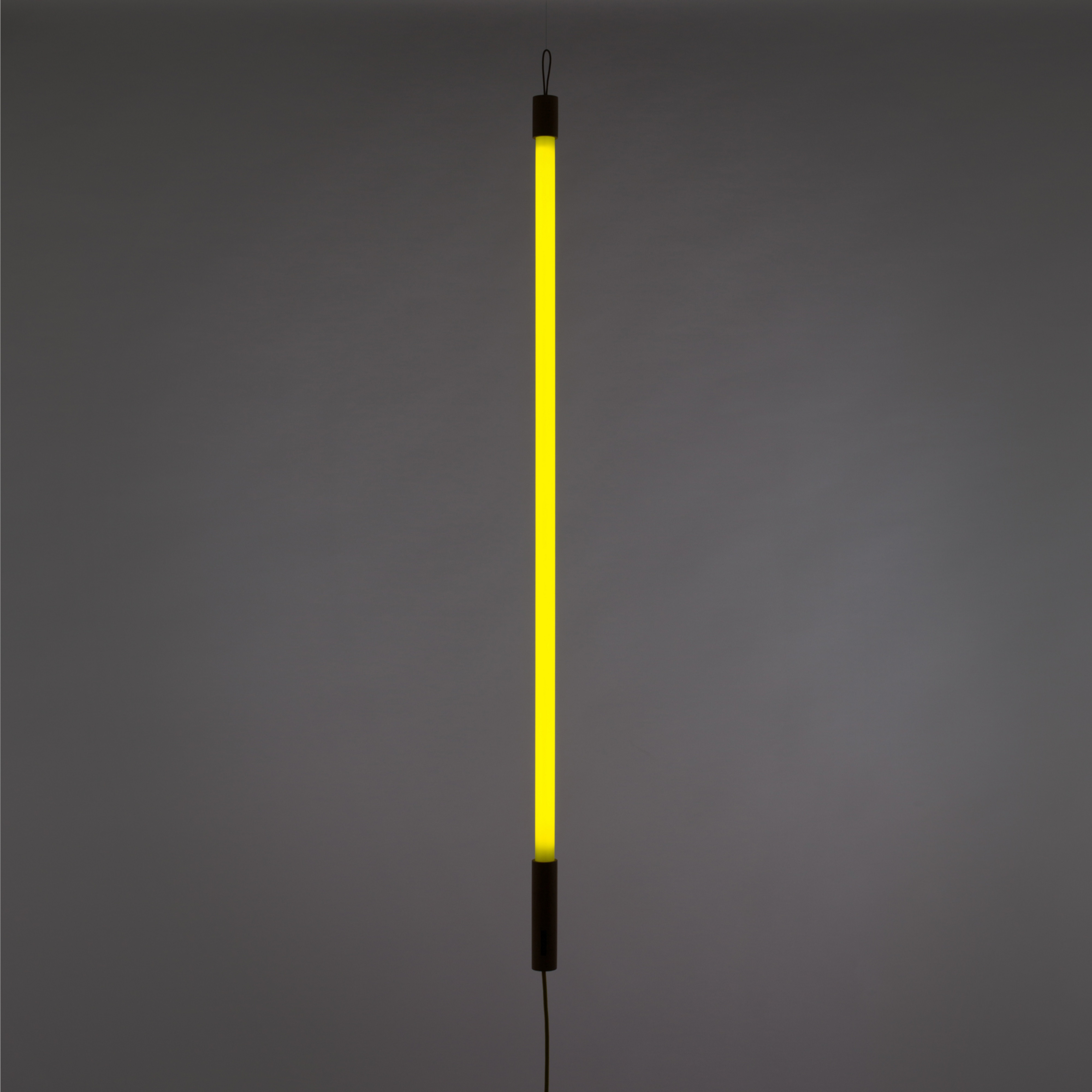 SELETTI Lampa LED Linea, żółta, drewniane detale, uniwersalna