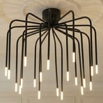 Lucande LED-Deckenlampe Ariadne, Ø57cm, schwarz matt, 20-flg