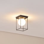 Deckenleuchte Aroma, 1-flammig, schwarz/weiß/gold, Stahl