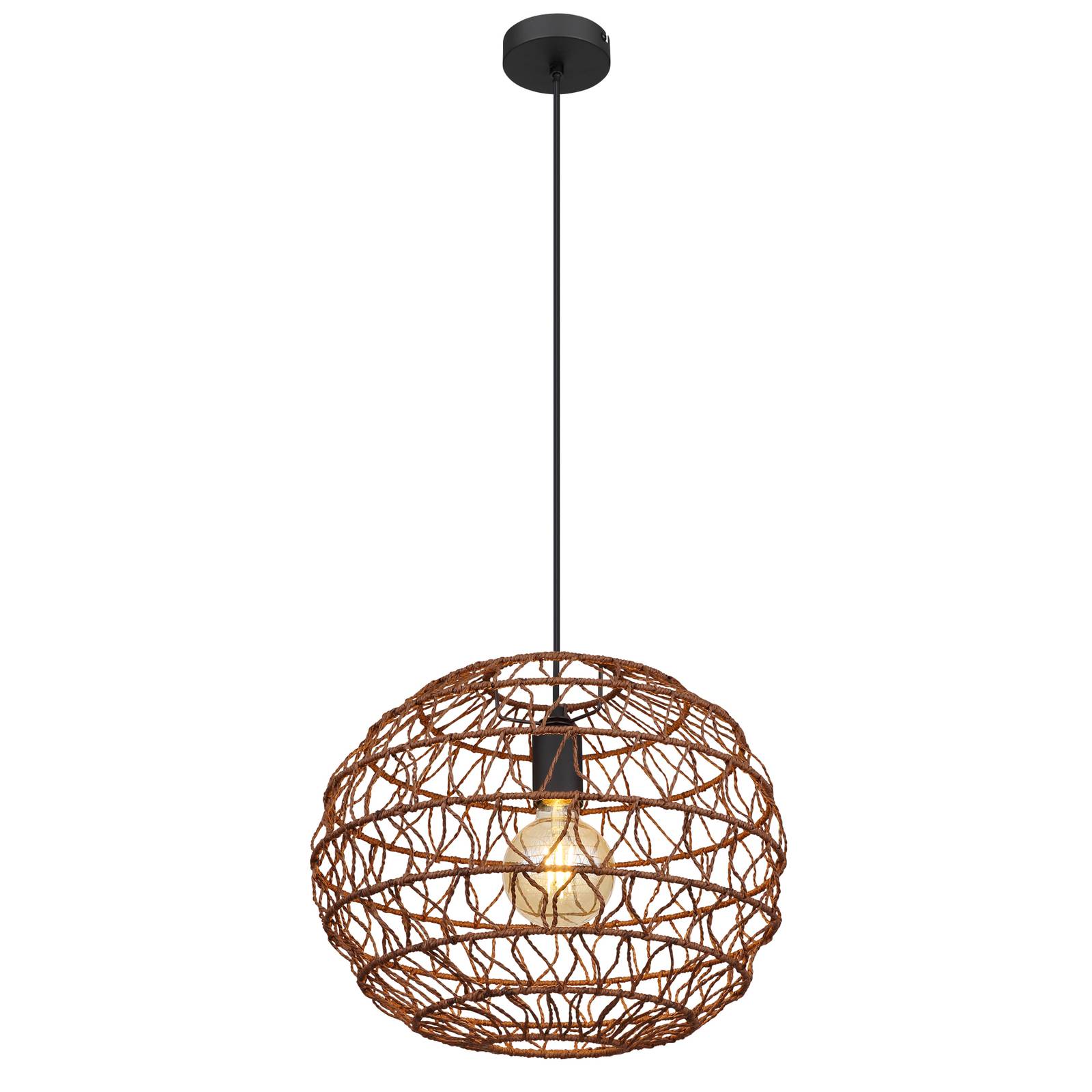 Hängeleuchte Senni, braun, Ø 39 cm
