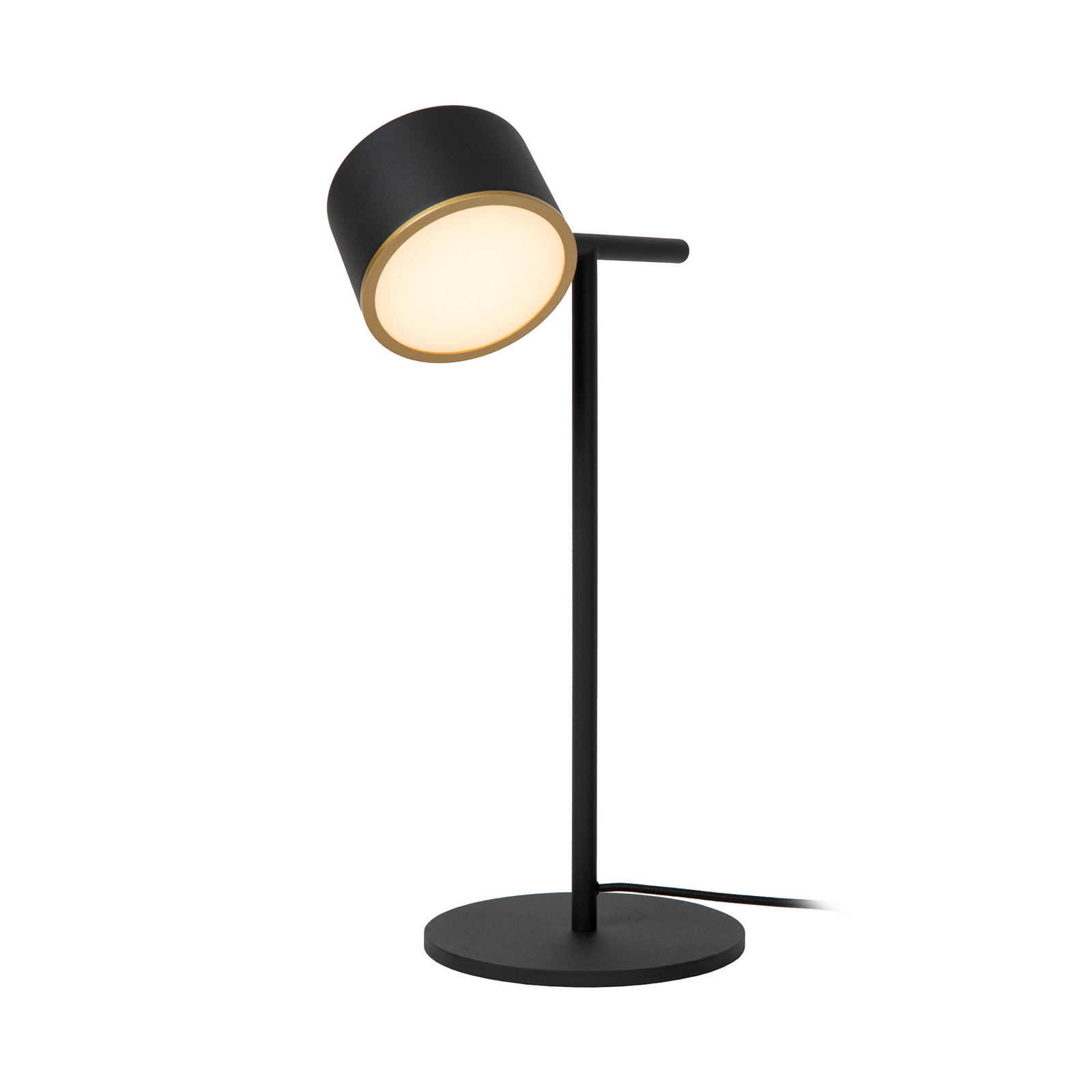 lampe à poser LED Gian, noire, hauteur 40 cm, métal