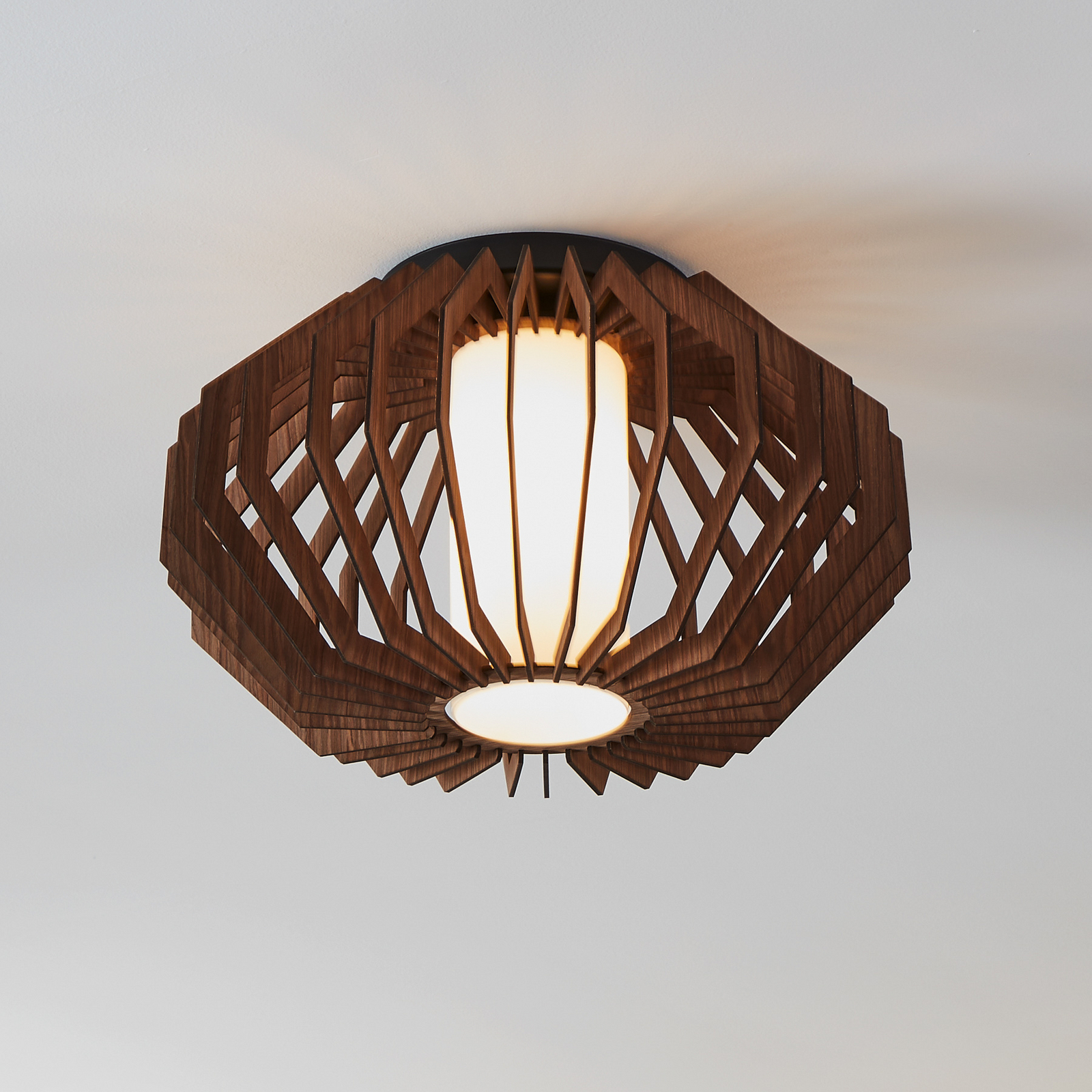 Rusticaria ceiling light with wooden struts