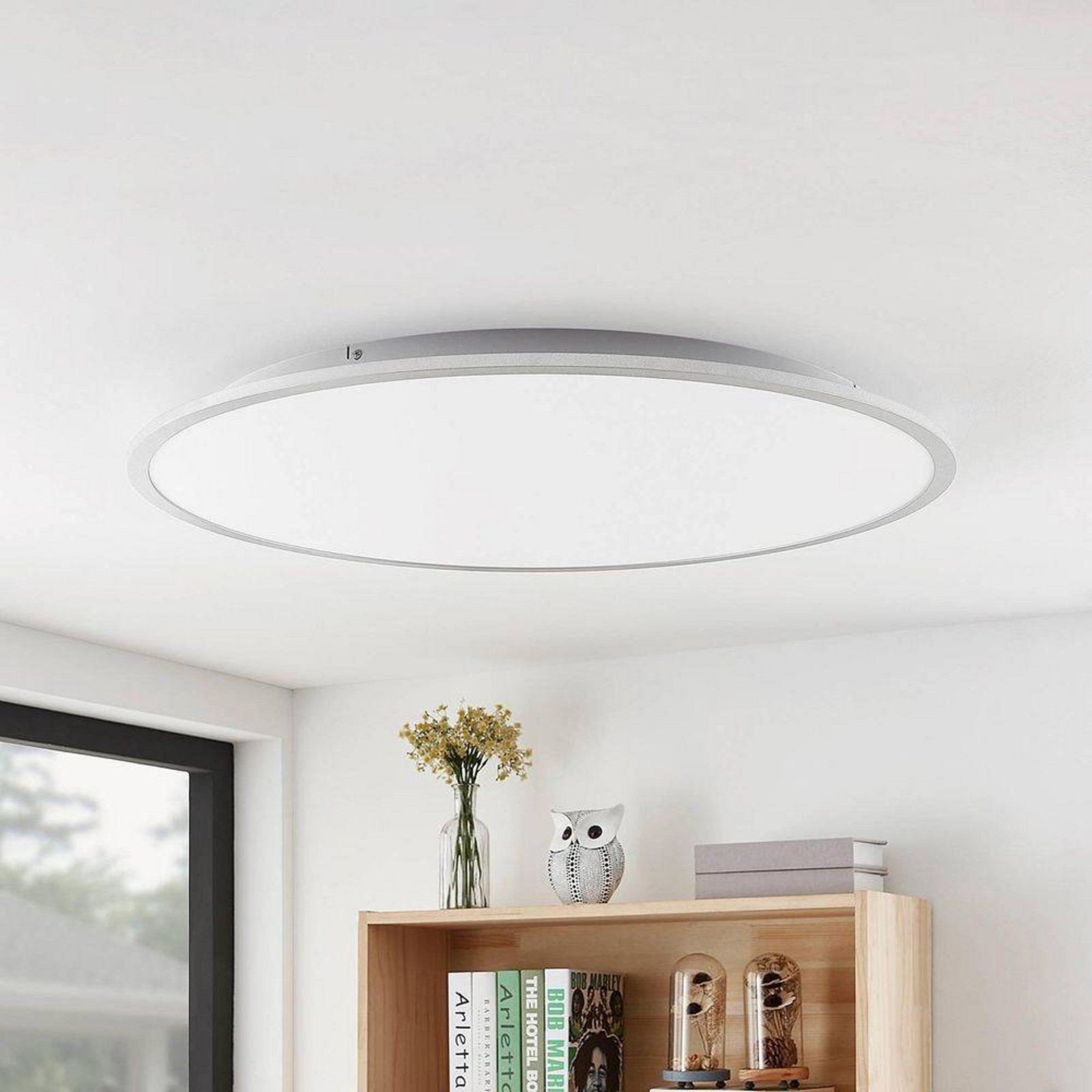 Narima LED Ceiling Lamp 4.000K Ø80 White/Silver - Lindby