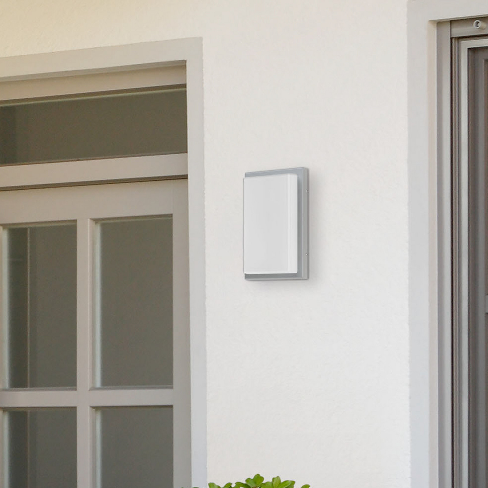 Lcd Cinza Claro, Opala Candeeiro De Parede Exterior Com Sensor 059, Aço Inoxidável, Vidro Opalino, 29