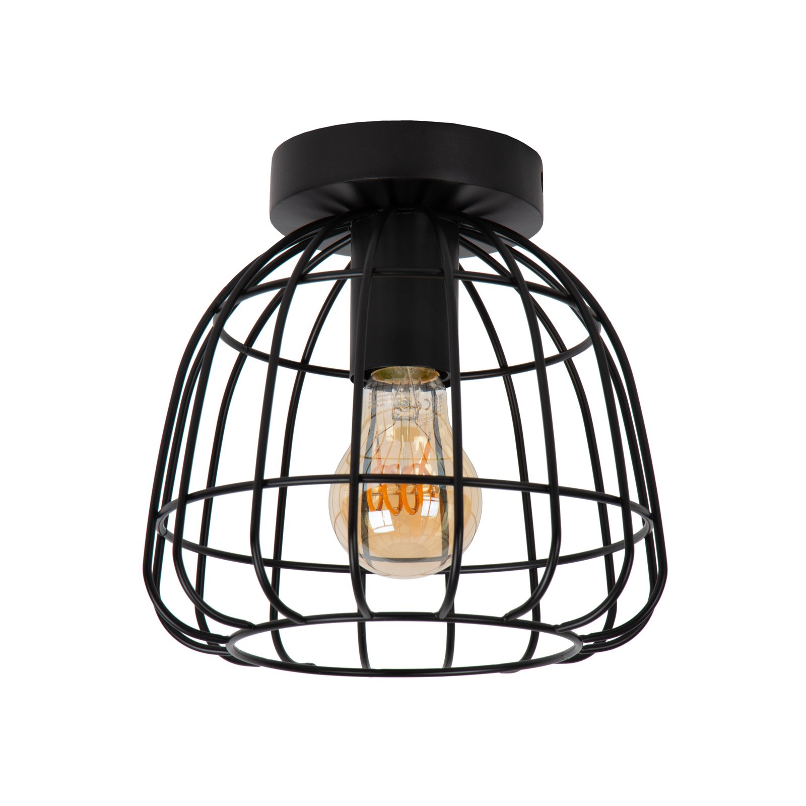 Filox stropna svjetiljka sa sjenilom u kavezu, crna