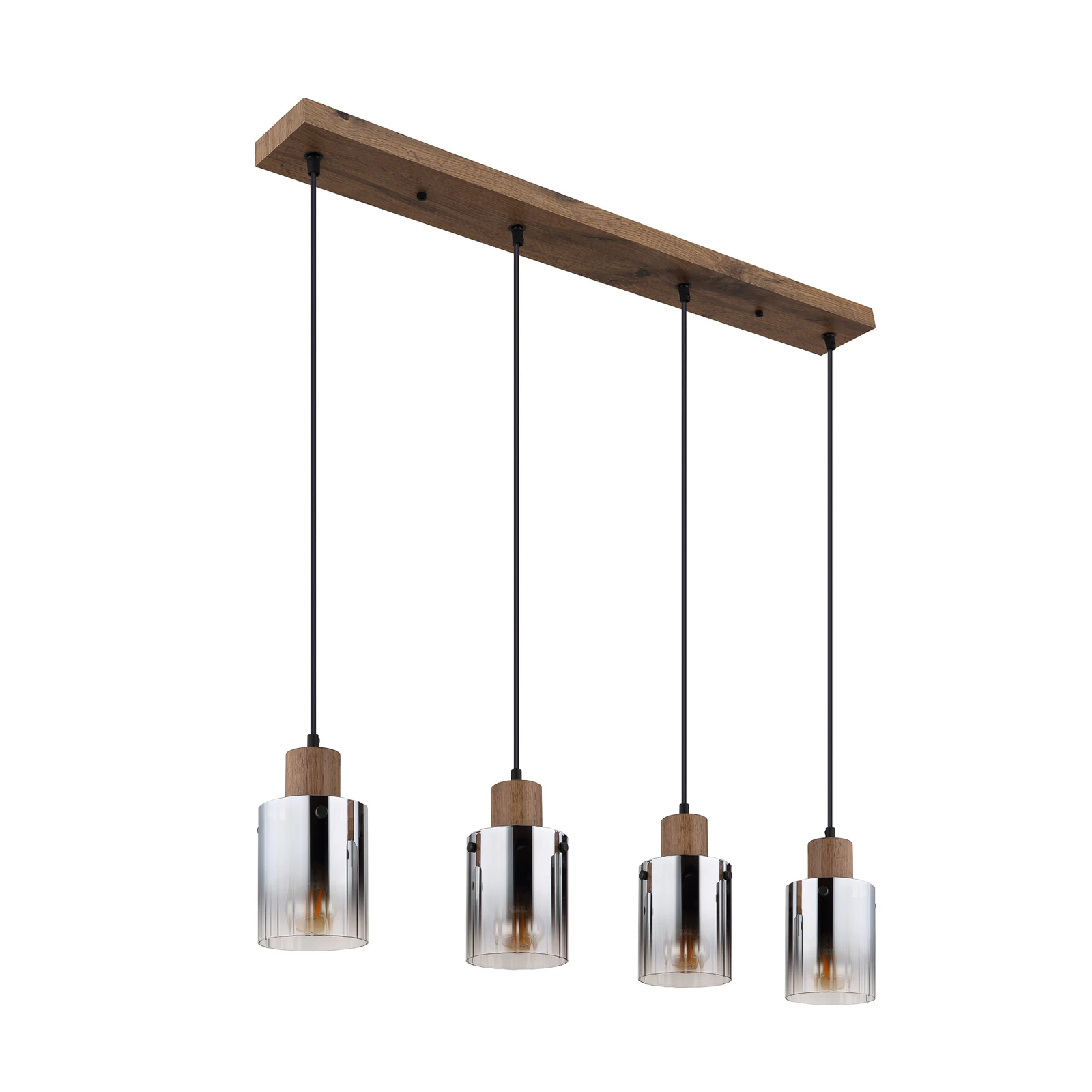 Hängeleuchte Underwood, Länge 105 cm, braun/rauchgrau, MDF