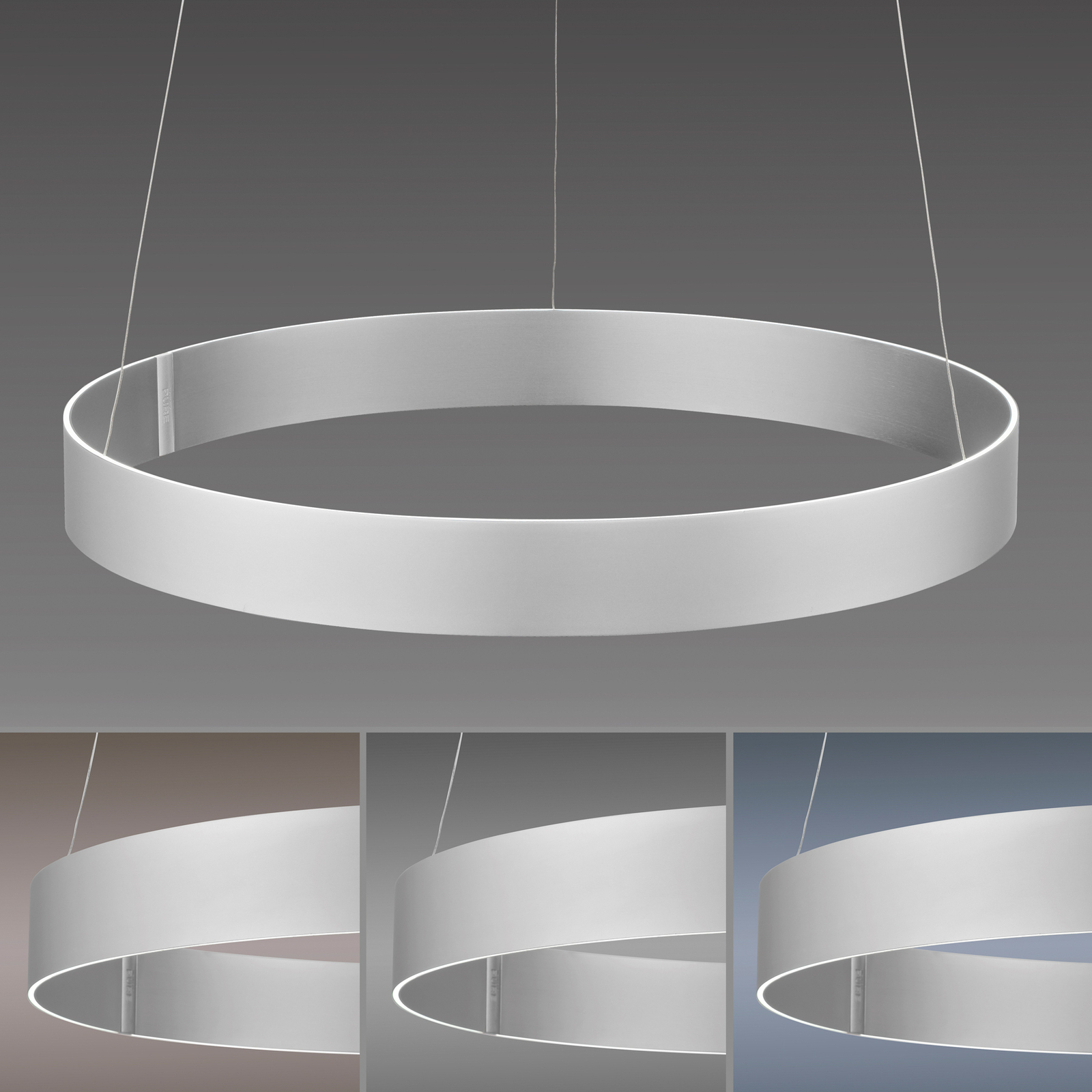 PURE E-Clipse suspension LED, CCT, argent
