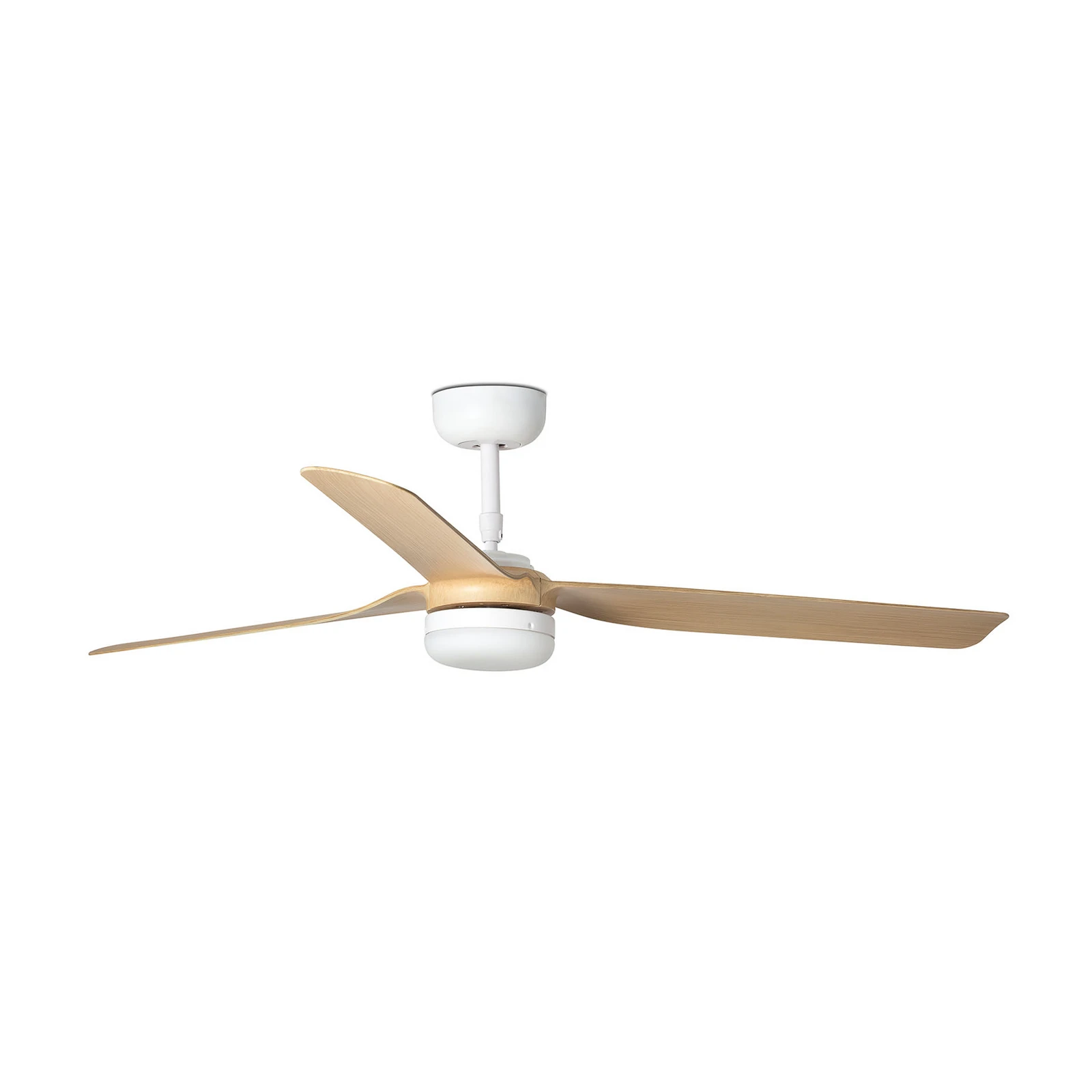LED-Deckenventilator Punt M weiß/holz DC leise Ø 130 cm CCT