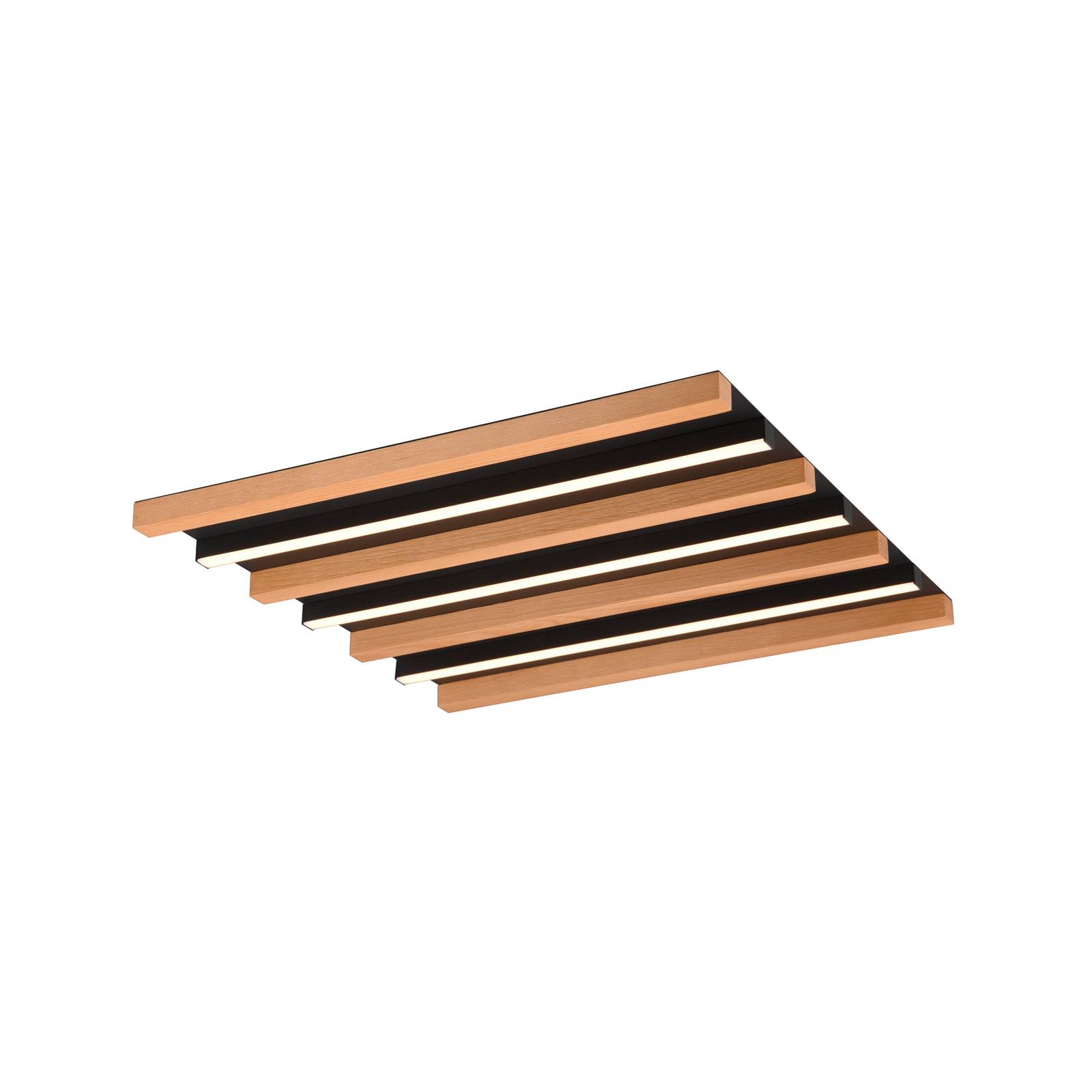 LED-Deckenlampe Fontana, 46 x 30 cm holz/schwarz Holz/Metall günstig online kaufen