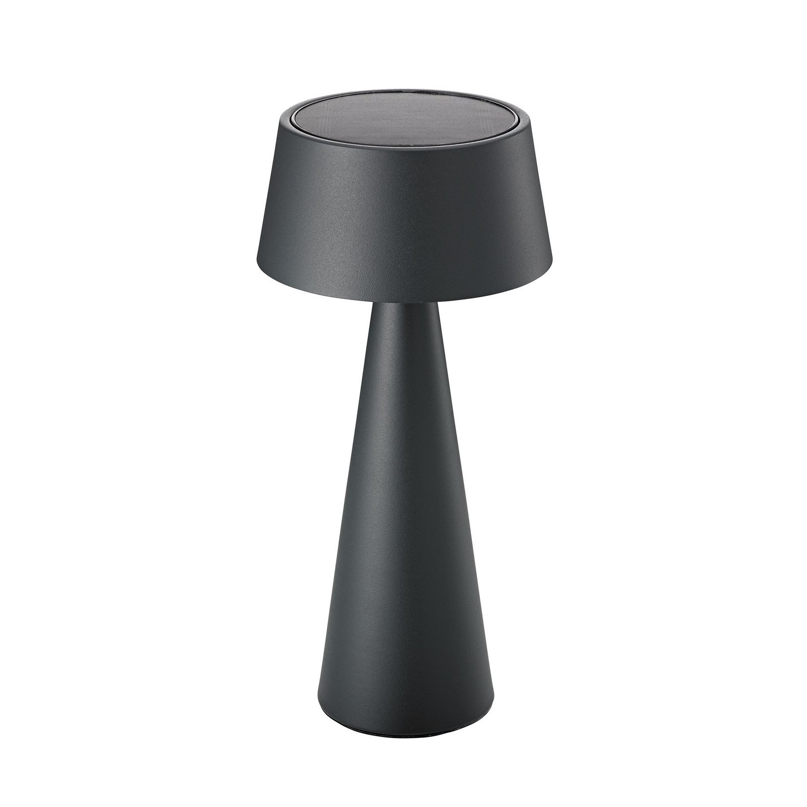 Lampa stołowa LED Solino, grafitowa, zasilanie słoneczne/USB, 26 cm IP44