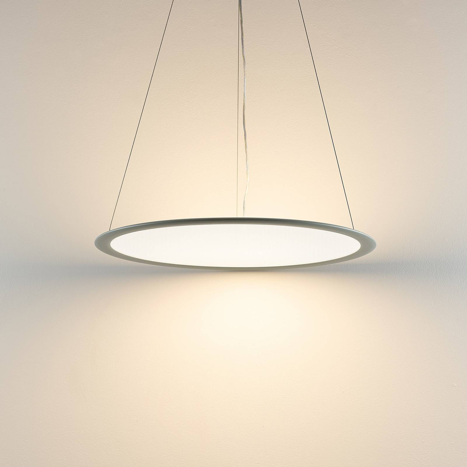 LED-Hängelampe PANEL, grau, Ø 63 cm, Metall, CCT, dim, 50 W günstig online kaufen