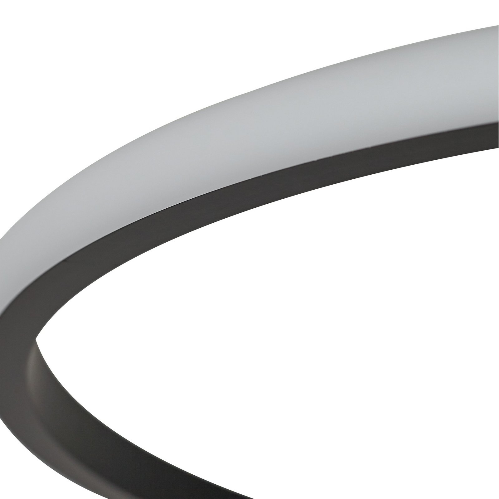 Lindby LED plafonnier Kyron, noir, aluminium, intensité variable, Ø45cm