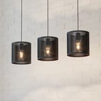 Lámpara colgante Manby, longitud 90 cm, negra, 3 luces, acero