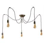 Allen hanglamp, antiek messing, 5-lamps