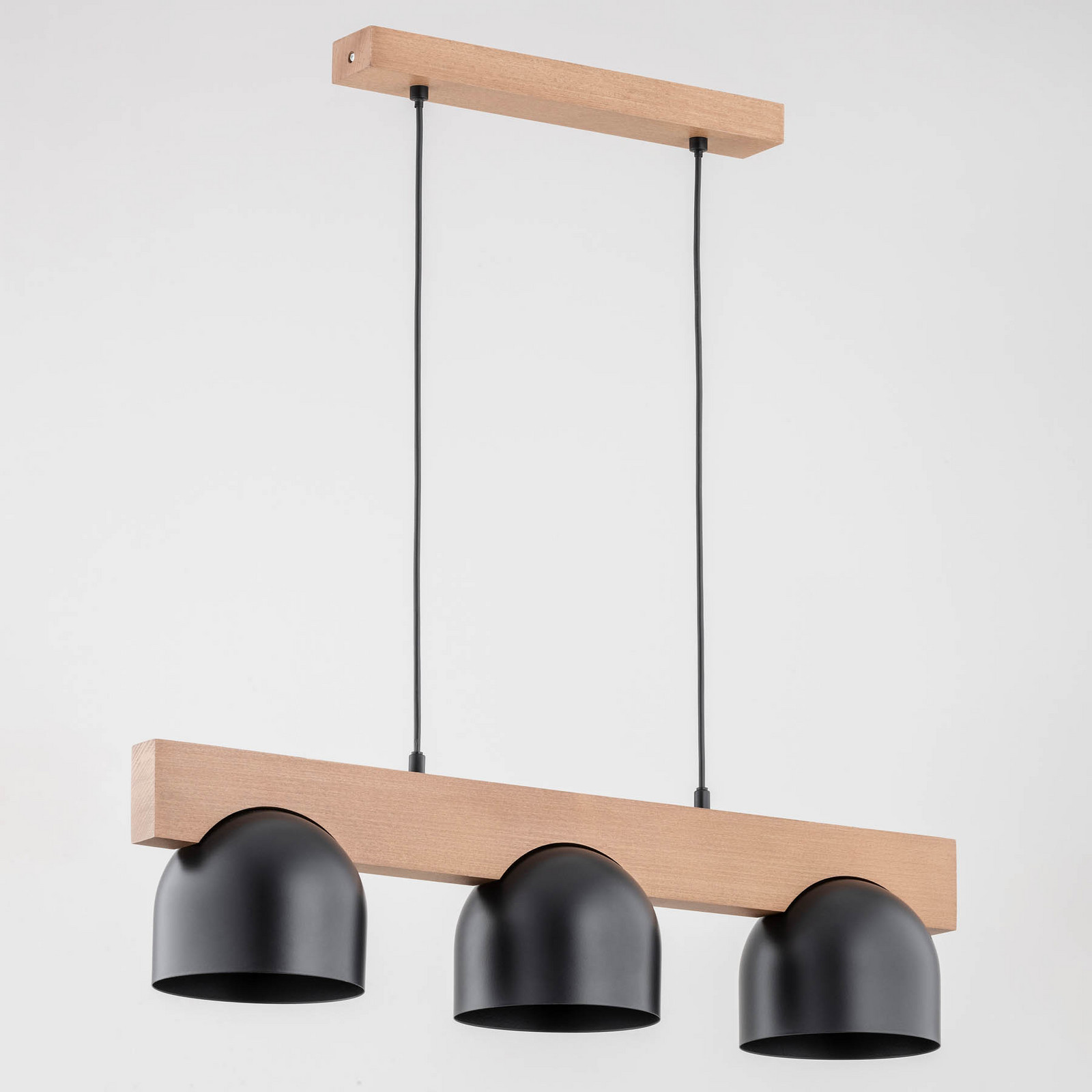 Envostar Afon lampă suspendată 3 becuri fag/negru - Camera de zi / sufragerie - modern - fag negru - Lemn