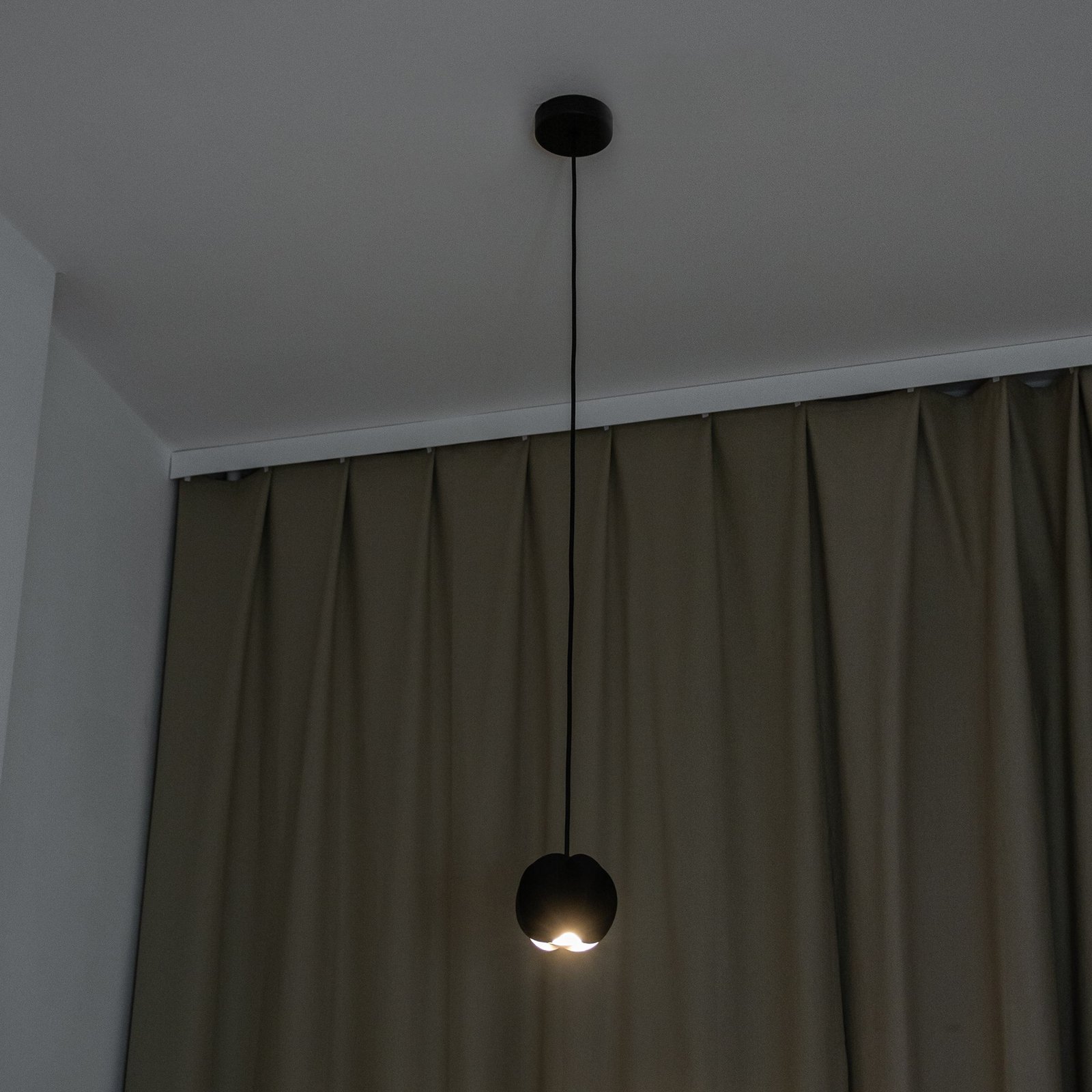 GAMBIT függesztéklámpa, fekete, Ø 10 cm, fém, GU10 LED