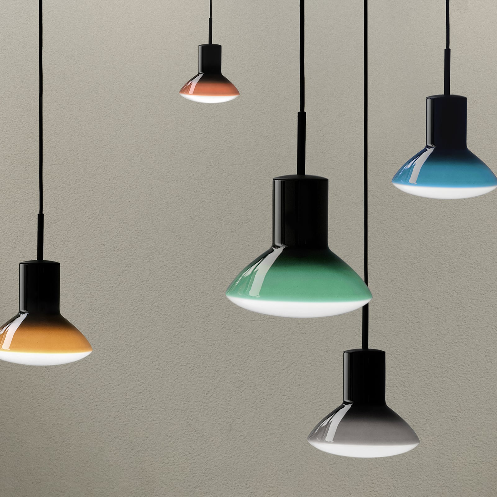 Suspension Onda, grise, Ø 17 cm, verre, GU10 - GRUPA Suspension Onda, grise, Ø 17 cm, verre, GU10 - GRUPA