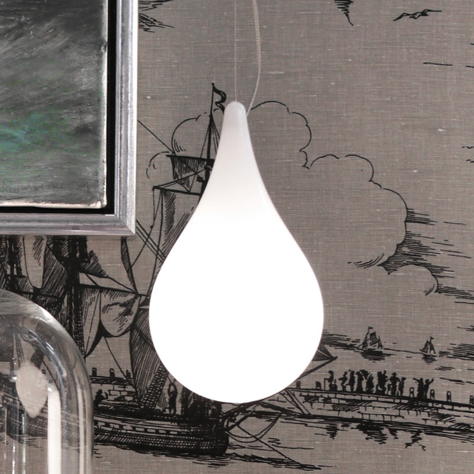 next Drop_2 XS Single pendant light with canopy, for Living / Dining Room, polyethylene, G4, 2.5 W, energy efficiency: A+, H: 18 cm