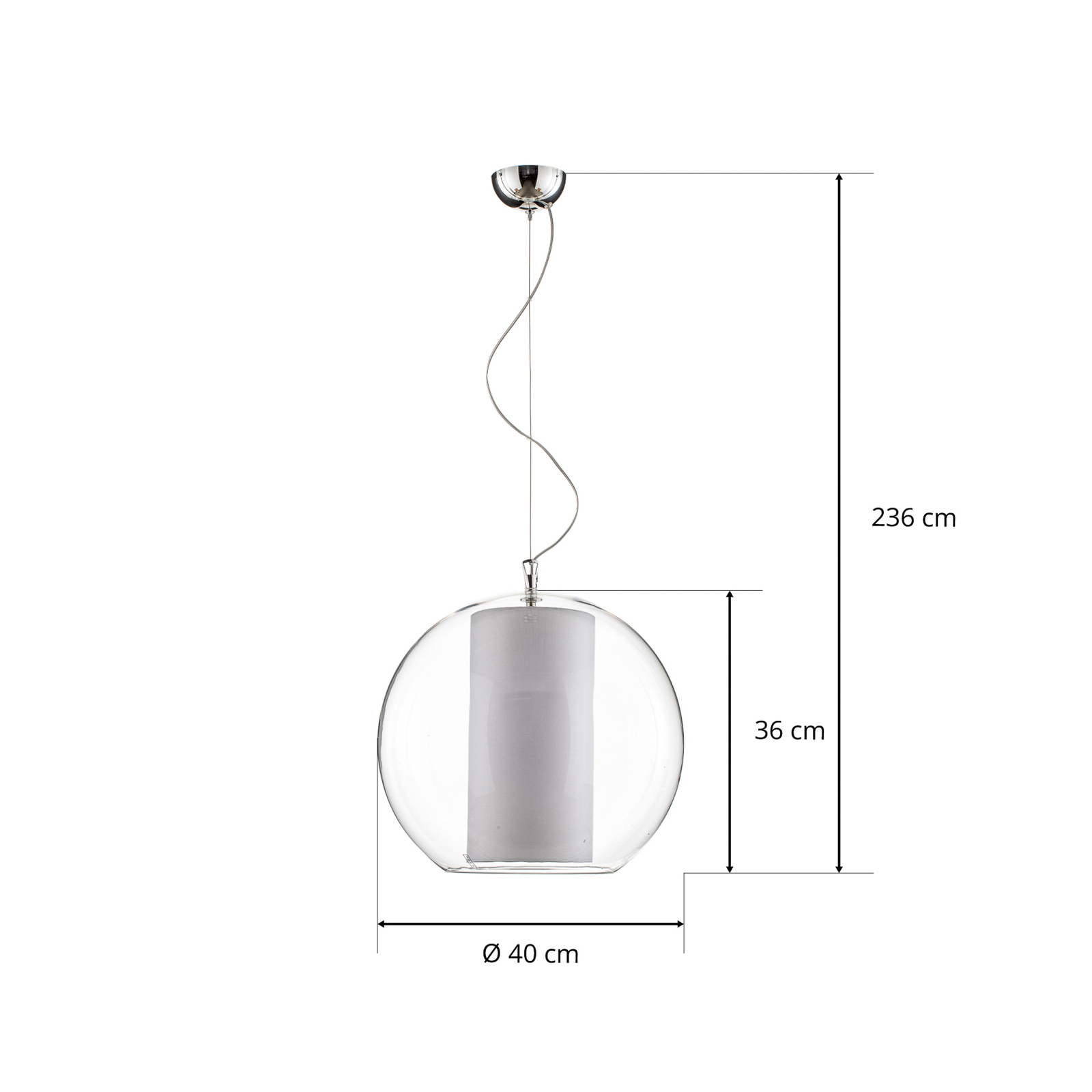 Modo Luce Bolla lampa wisząca tkanina biała Ø 40cm