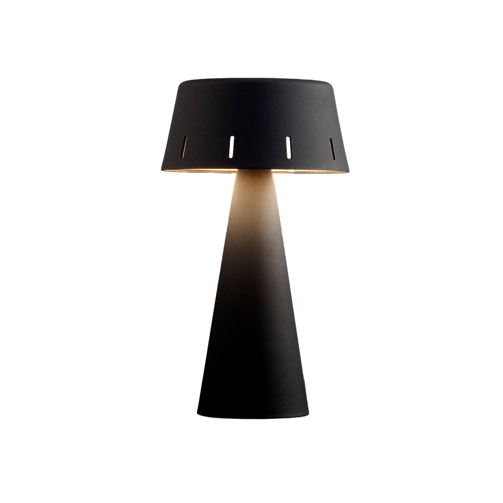 Image of Lampada da tavolo LED OLEV Makà con batteria ricaricabile, nero