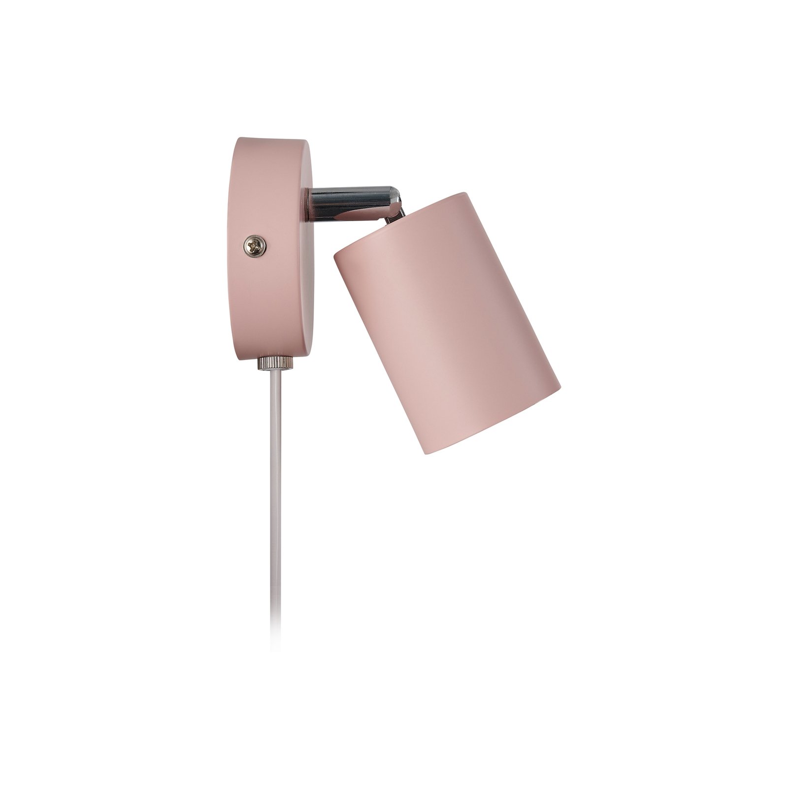 Nástěnné bodové svítidlo Explore s kabelem a zástrčkou, GU10, růžová barva