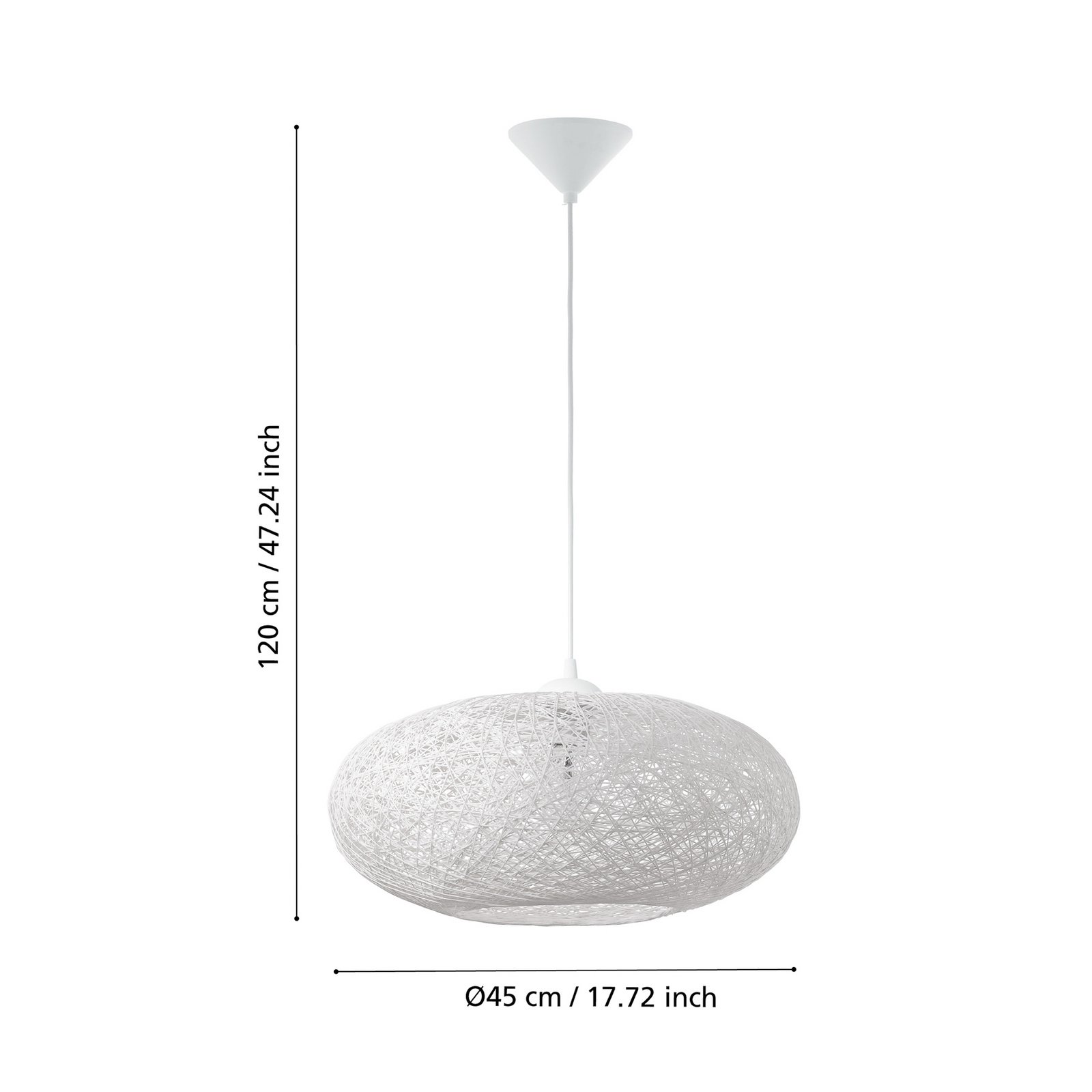 Textile Hängeleuchte Campilo in Weiß Textile Hängeleuchte Campilo in Weiß